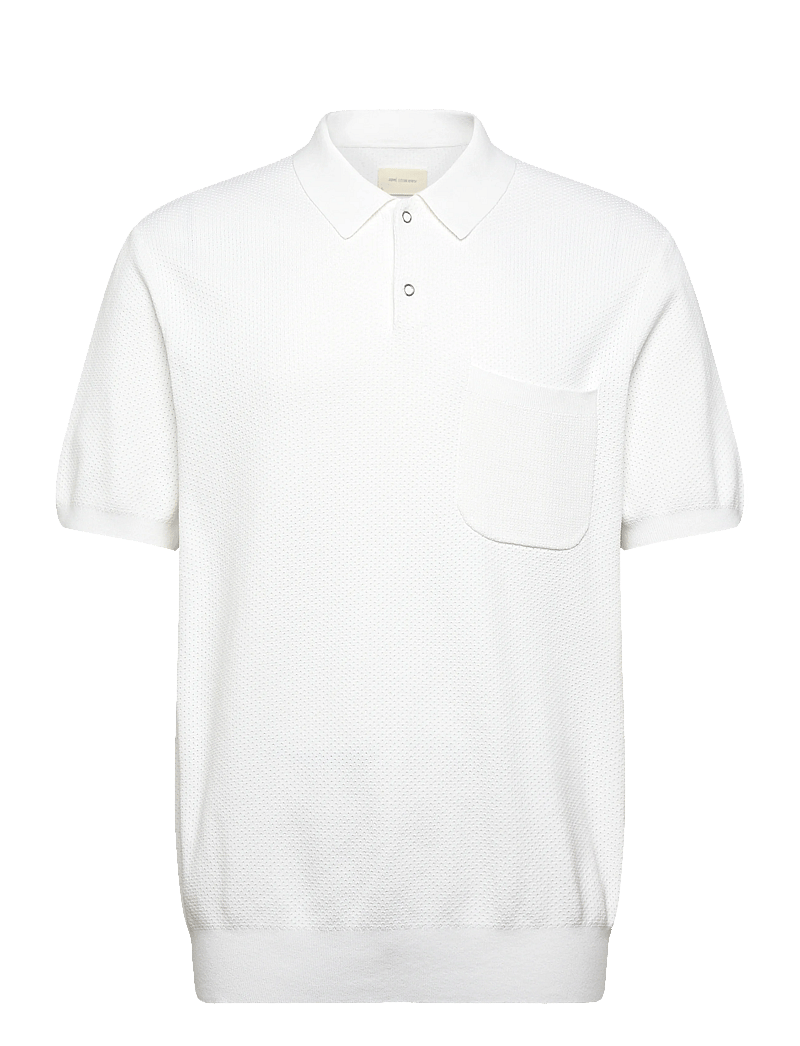 Aimé Leon Dore - SS Easy Solid Polo - gestrickte polohemden - bright white - 0