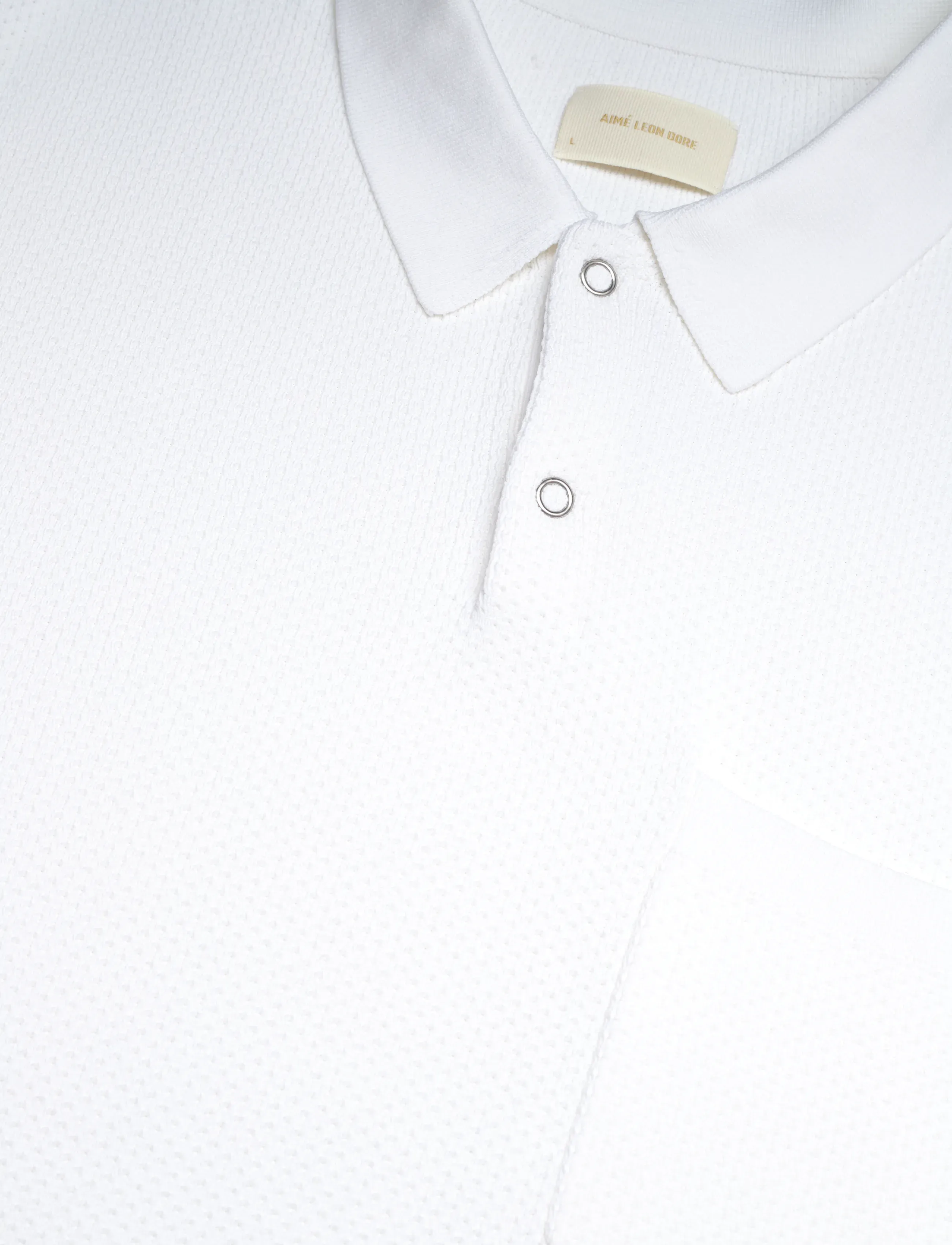 Aimé Leon Dore - SS Easy Solid Polo - knitted polos - bright white - 2
