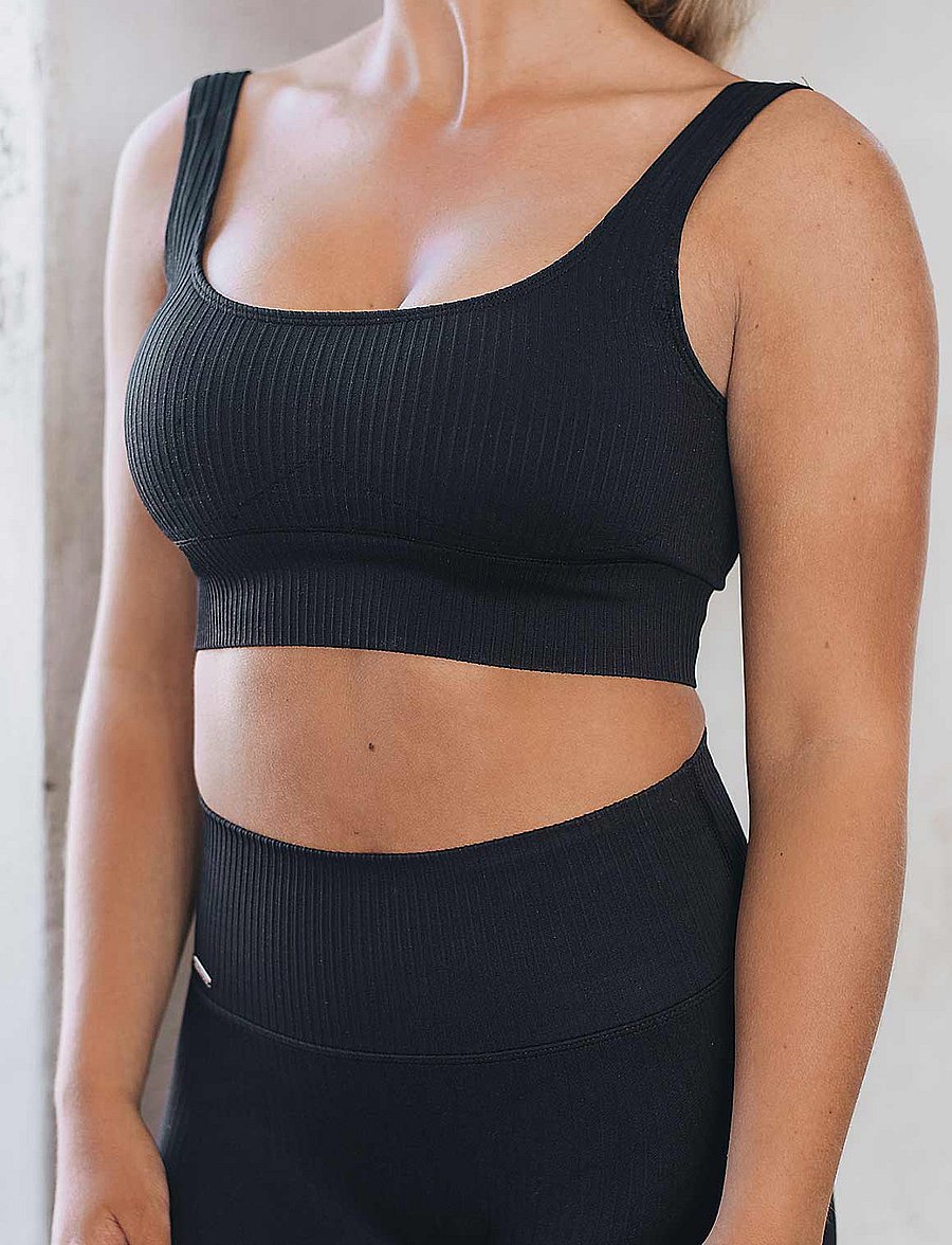 aim´n - Ribbed Seamless Bra - medium support - black - 0