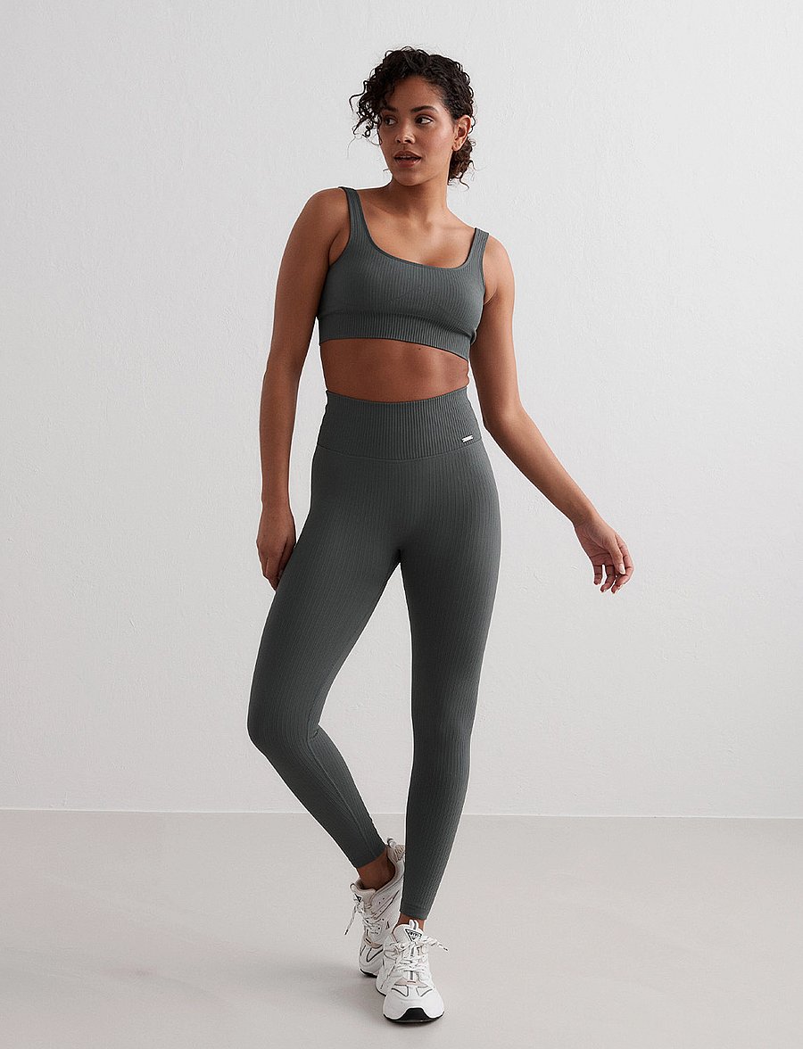 aim´n - Ribbed Seamless Bra - mittlerer halt - sage - 4