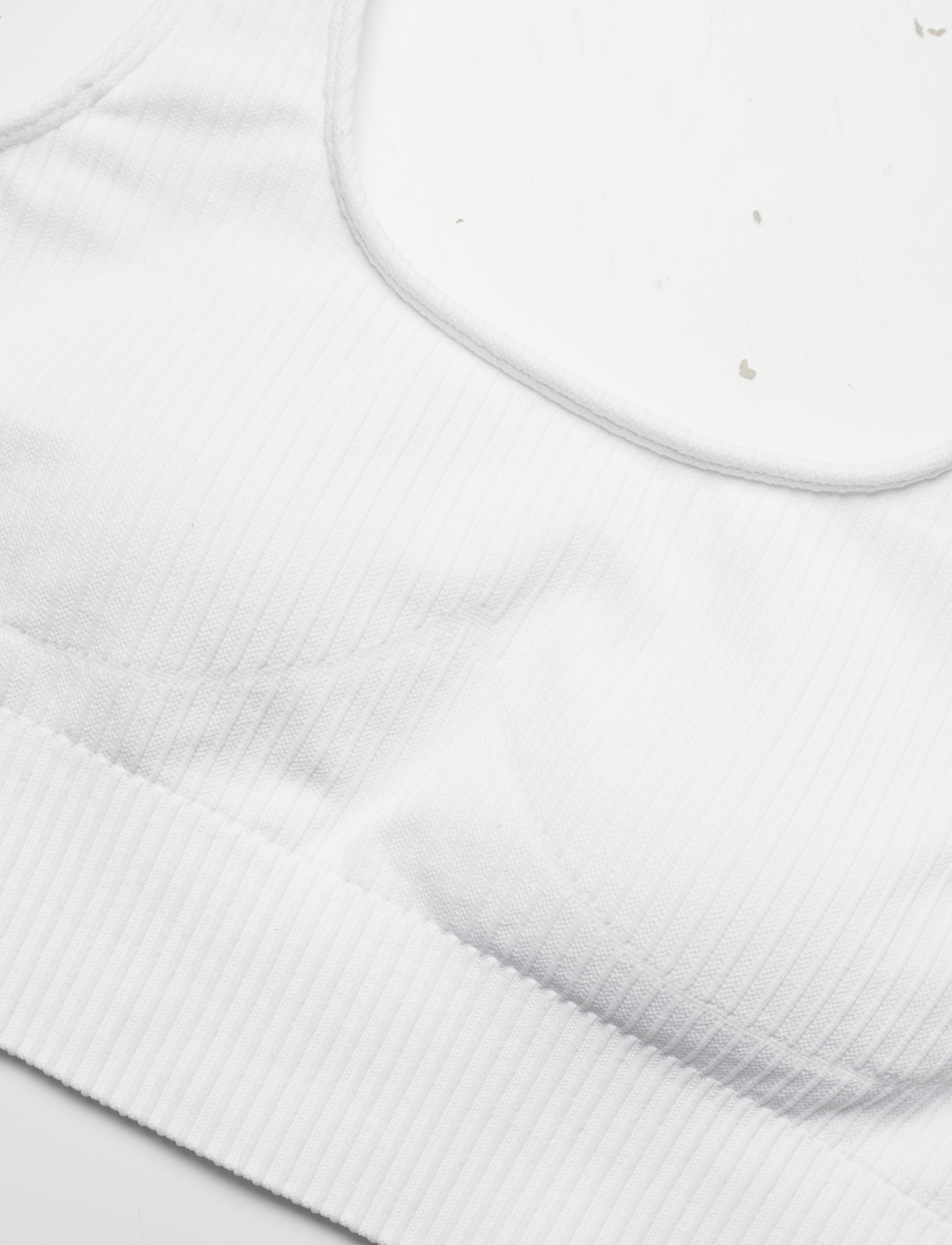 aim´n - White Ribbed Seamless Bra - medium støtte - white - 4