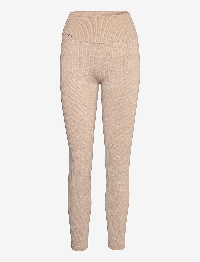 aim´n - Beige Ribbed Seamless Tights - trainingstights - beige - 1