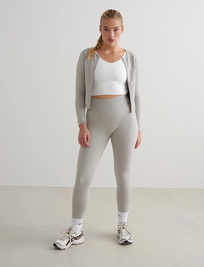 aim´n - Ribbed Seamless Tights - sportinės tamprės - grey melange - 4
