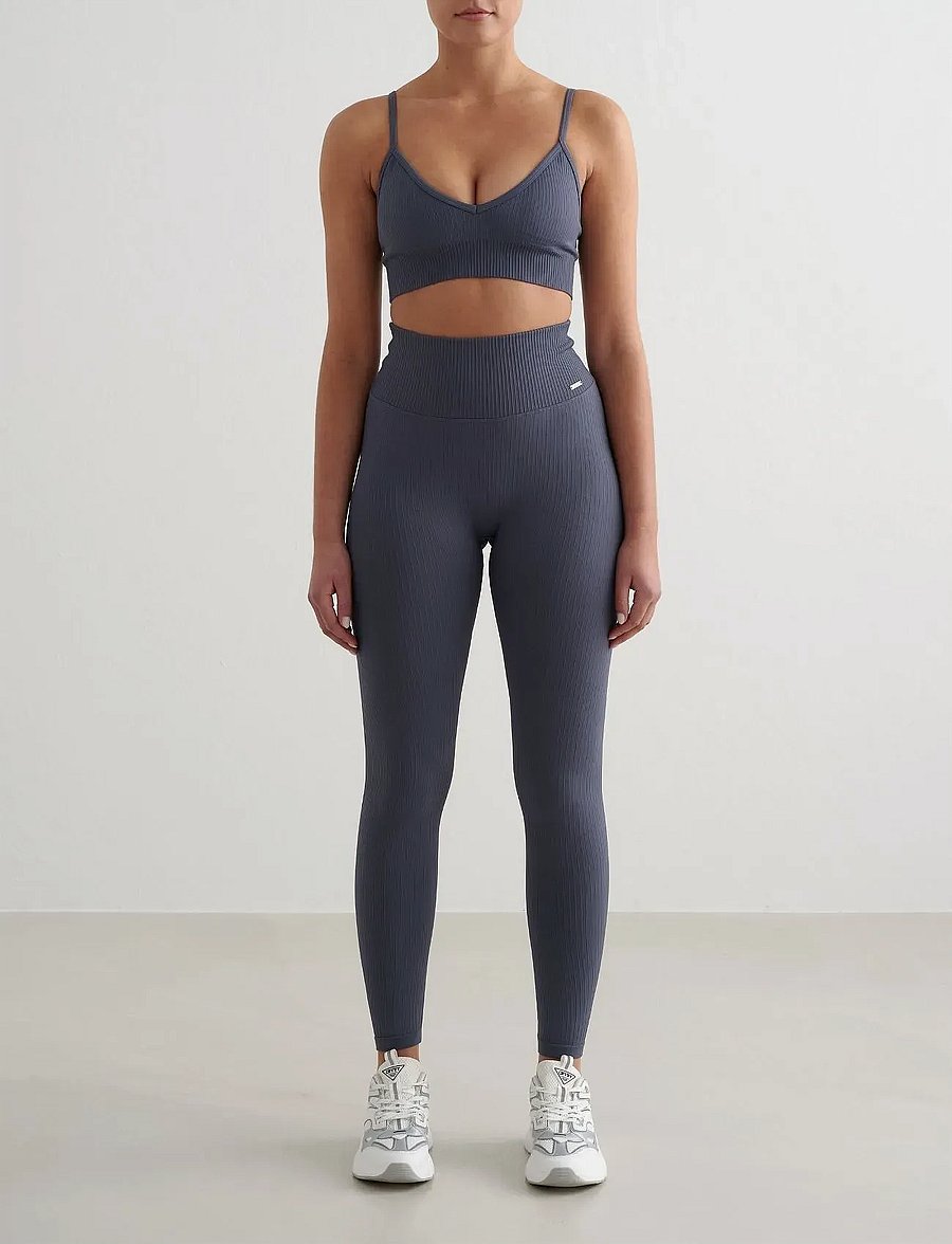 aim´n - Ribbed Seamless Tights - seamless tights - storm blue - 0