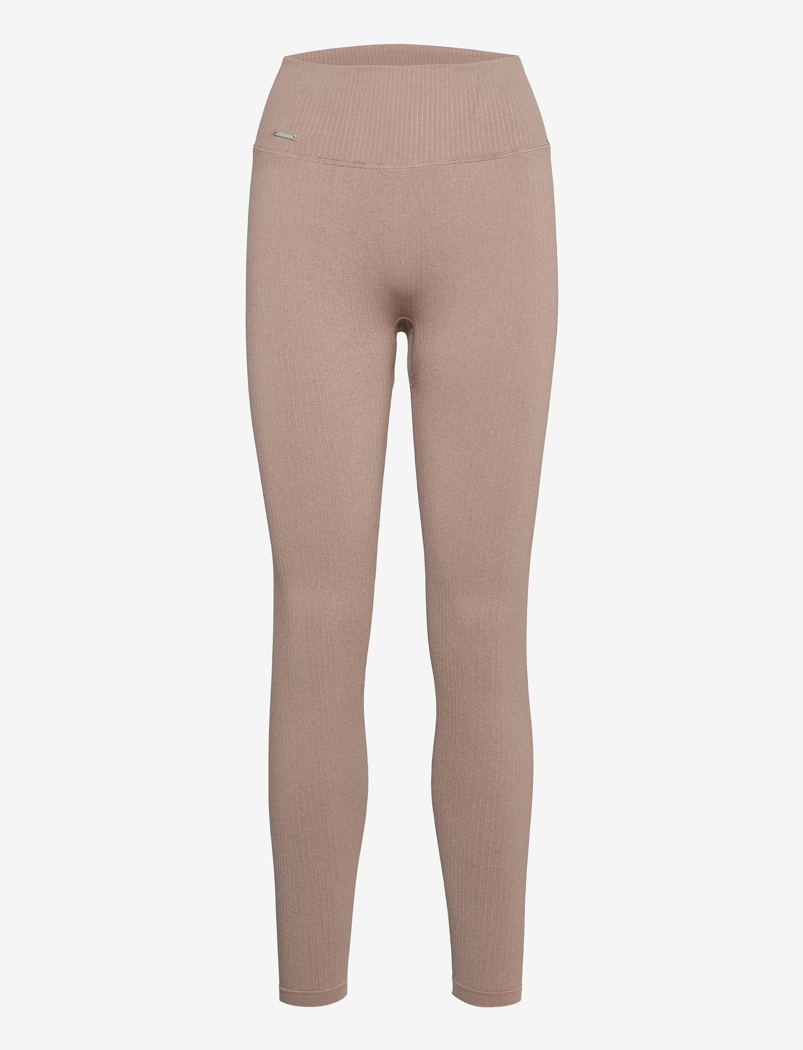aim ́n Espresso Ribbed Seamless Tights, XS, Beige, Løbetræningstights > Sømløse Tights, Dame