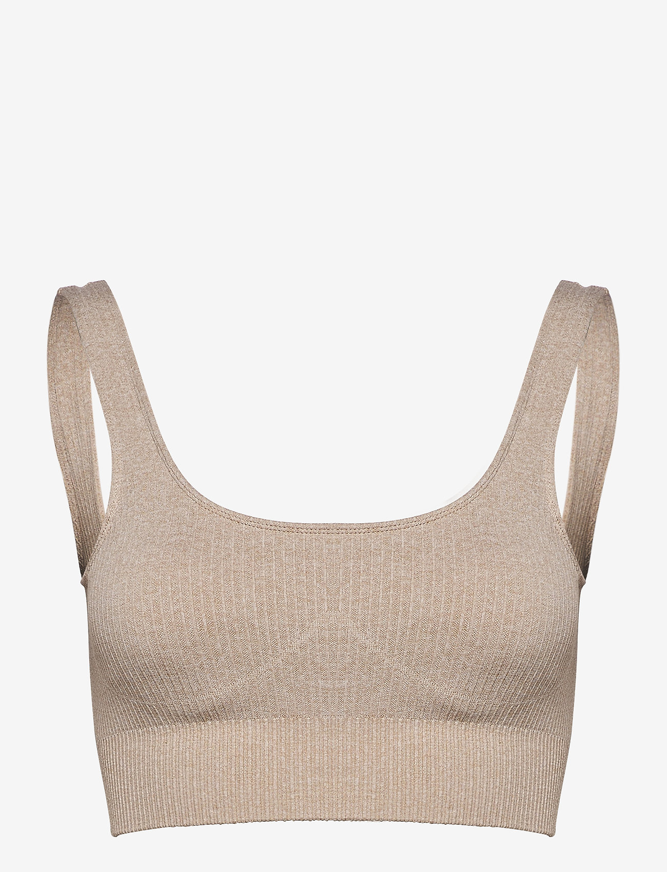 aim´n - Beige Ribbed Seamless Bra - medium support - beige - 1