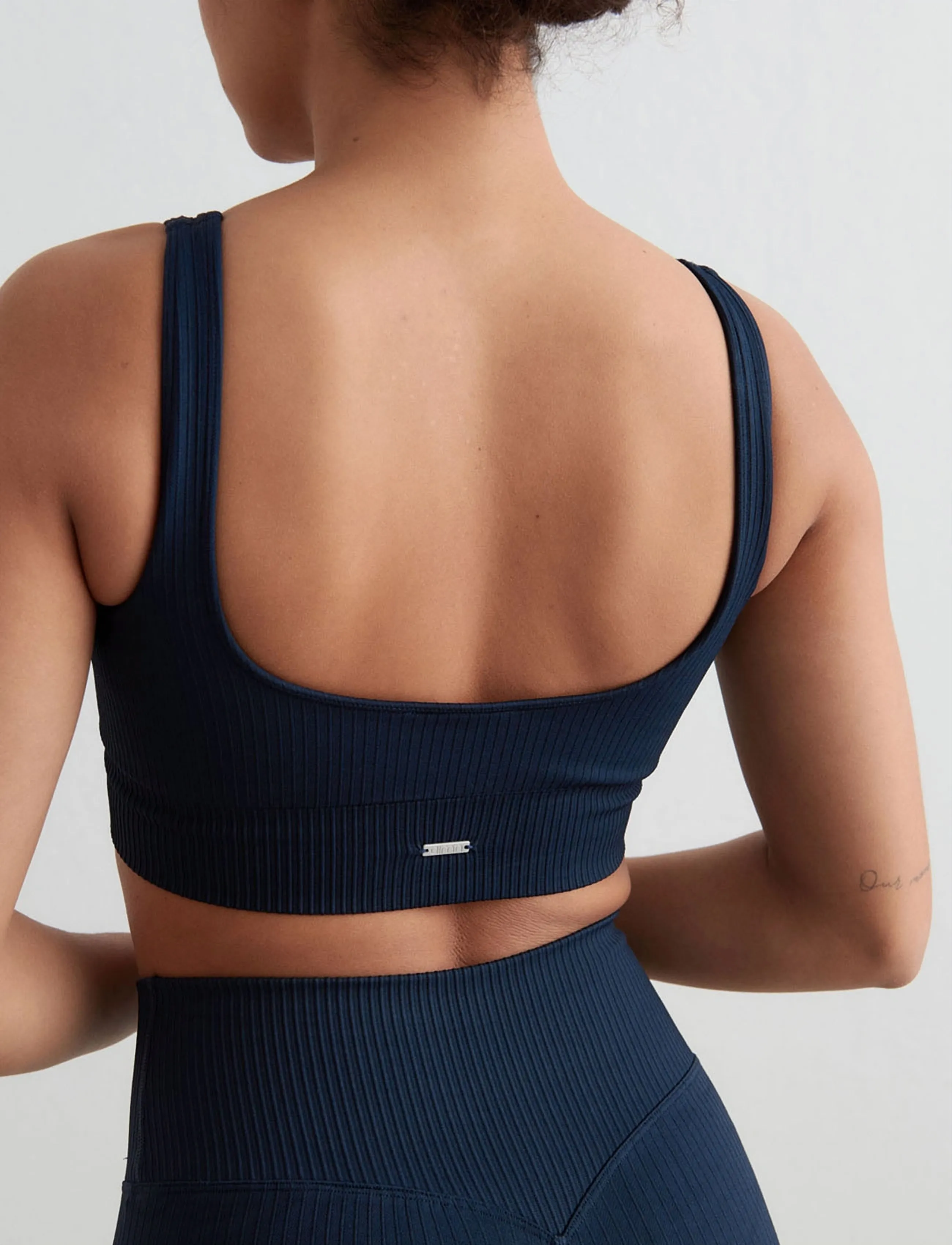 aim´n - Navy Ribbed Seamless Bra - keskmine toestus - navy - 3