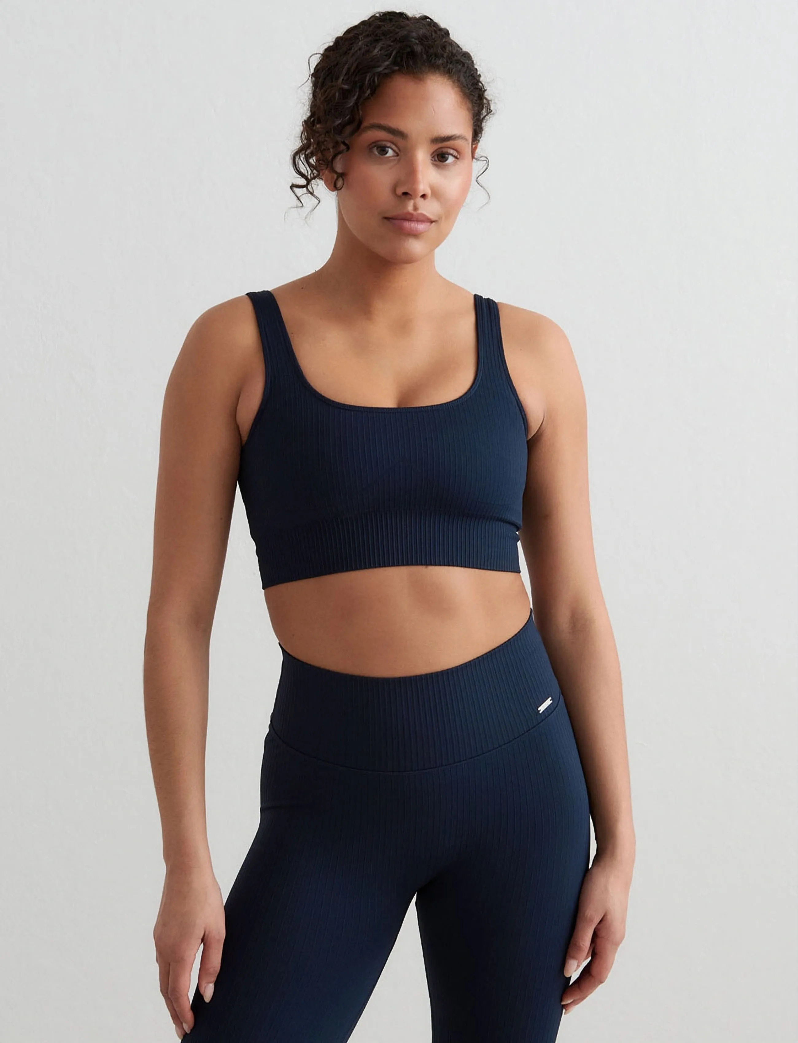 aim´n - Navy Ribbed Seamless Bra - keskmine toestus - navy - 4