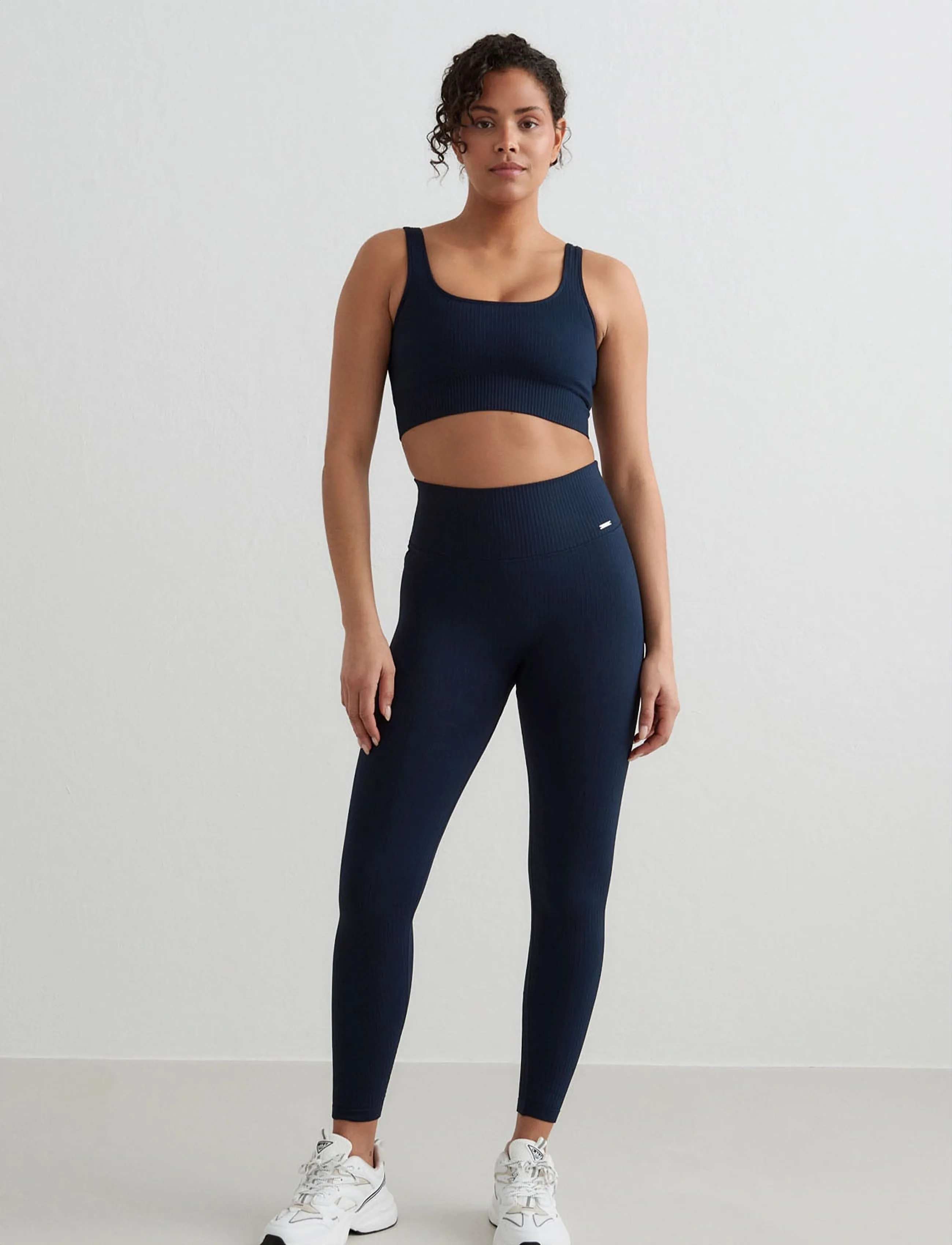 aim´n - Navy Ribbed Seamless Bra - keskmine toestus - navy - 5