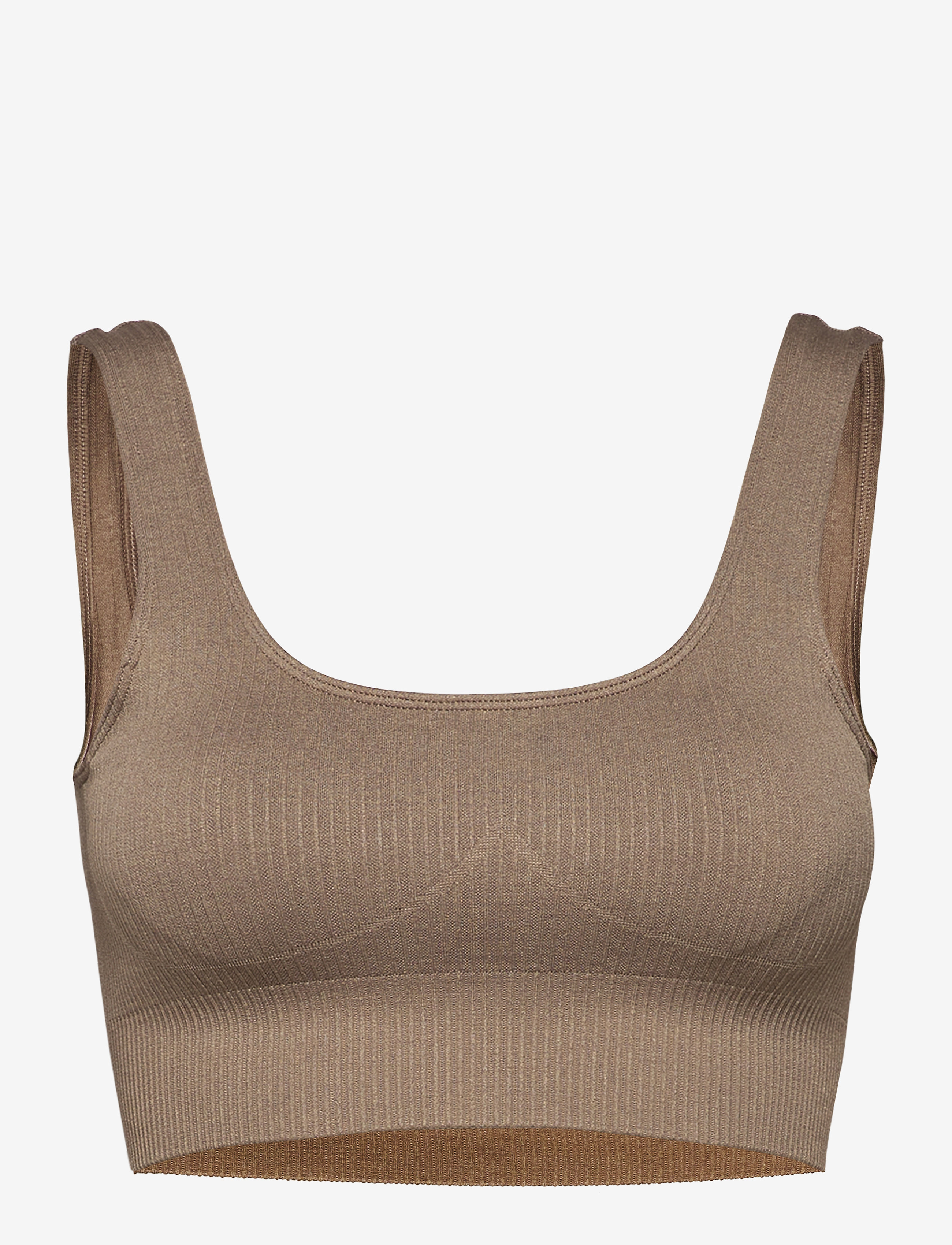 aim´n Espresso Ribbed Seamless Bra - Sports BH'er - ESPRESSO / beige