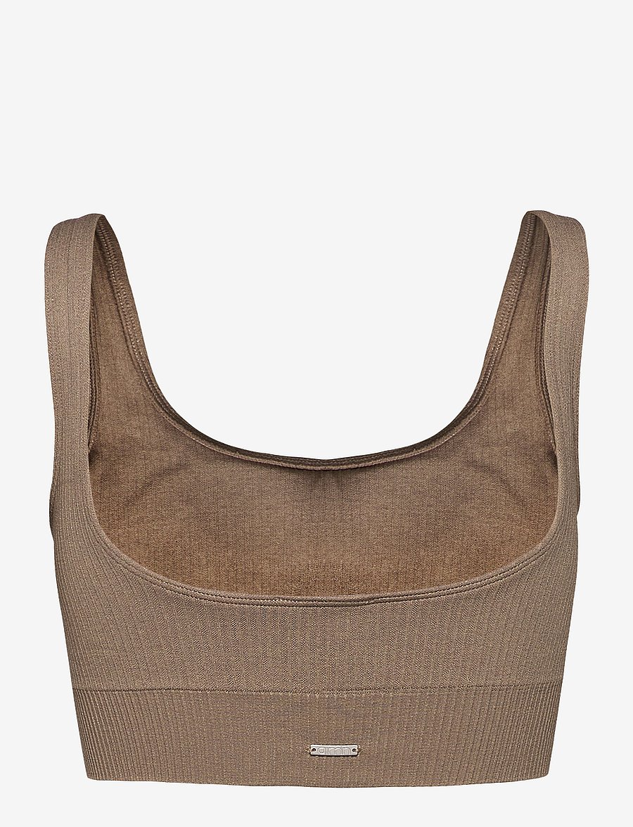 aim´n - Espresso Ribbed Seamless Bra - mittlerer halt - espresso - 1