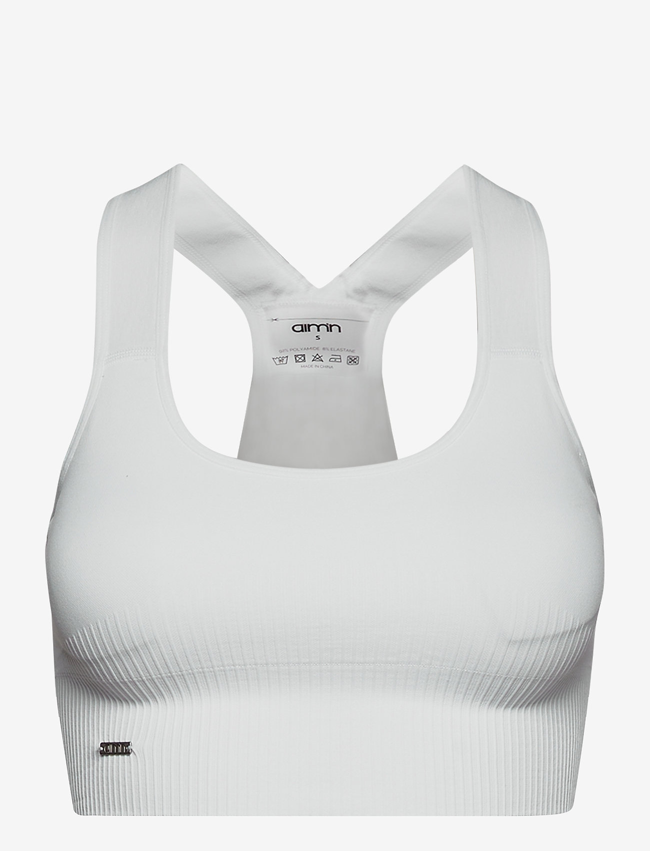 aim´n - White High Support Ribbed Bra - høj støtte - white - 1