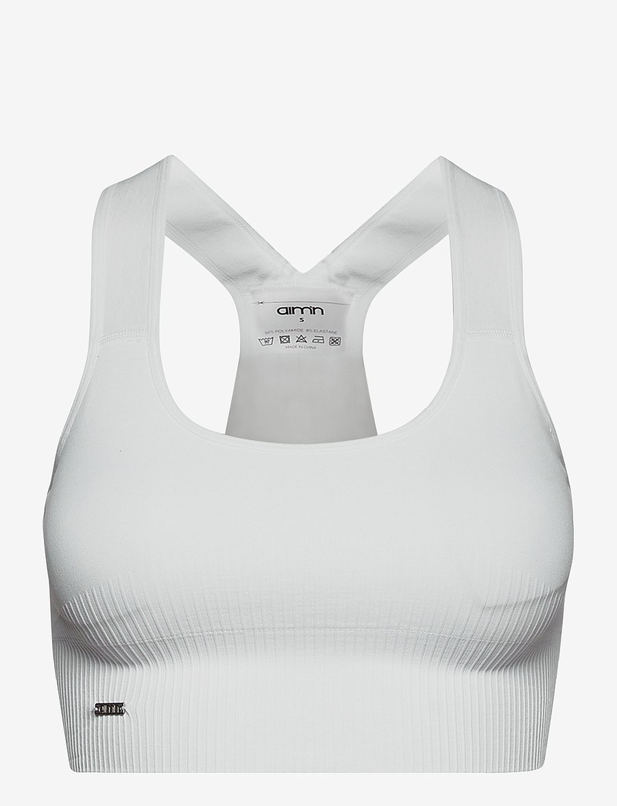 aim´n - High Support Ribbed Bra - kõrge toestus - white - 1