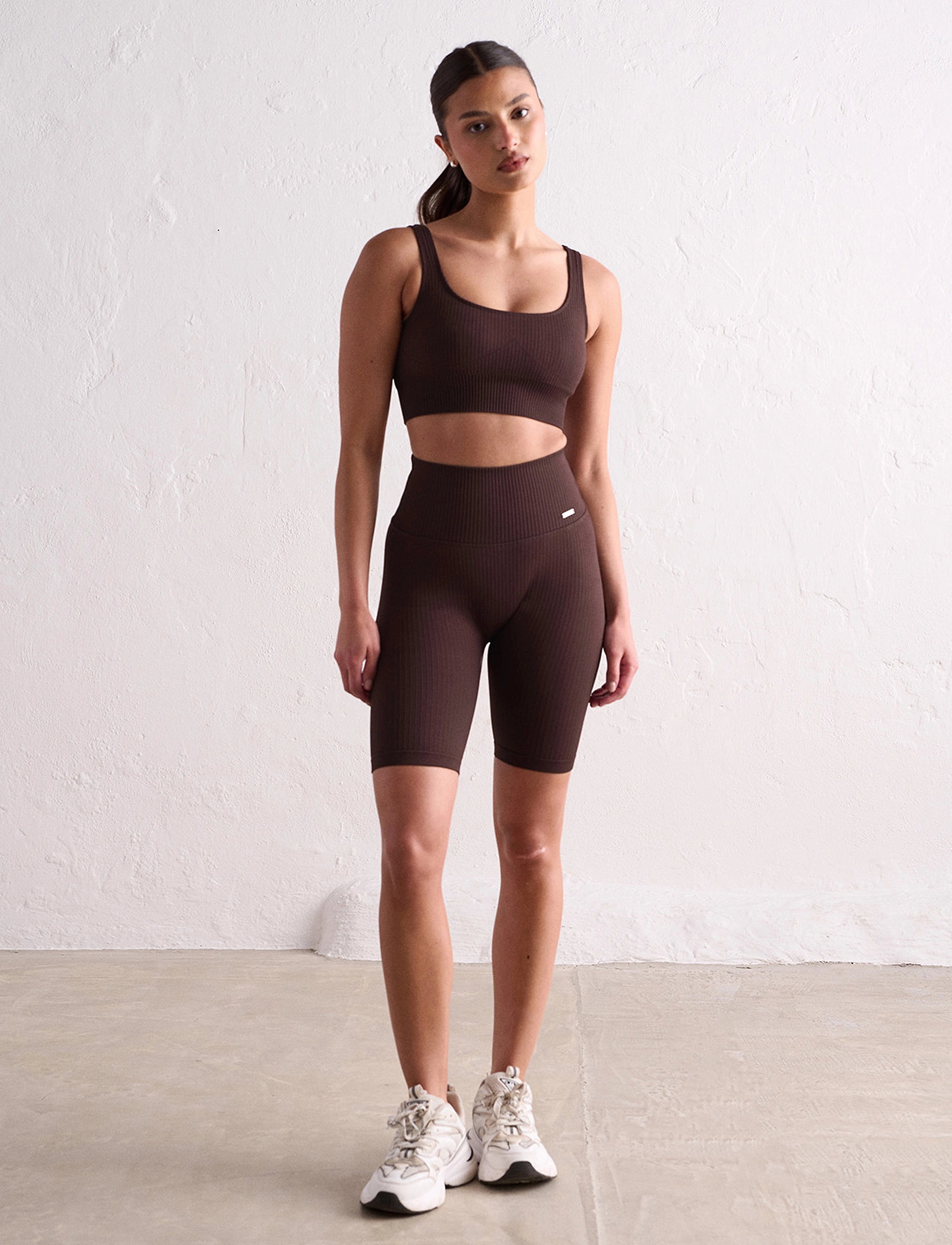 aim´n - Ribbed Seamless Biker Shorts - 1/2 länge - cacao - 5