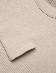 AIM'N - Ribbed Seamless Crop Long Sleeve - któtkie bluzki - beige - 2