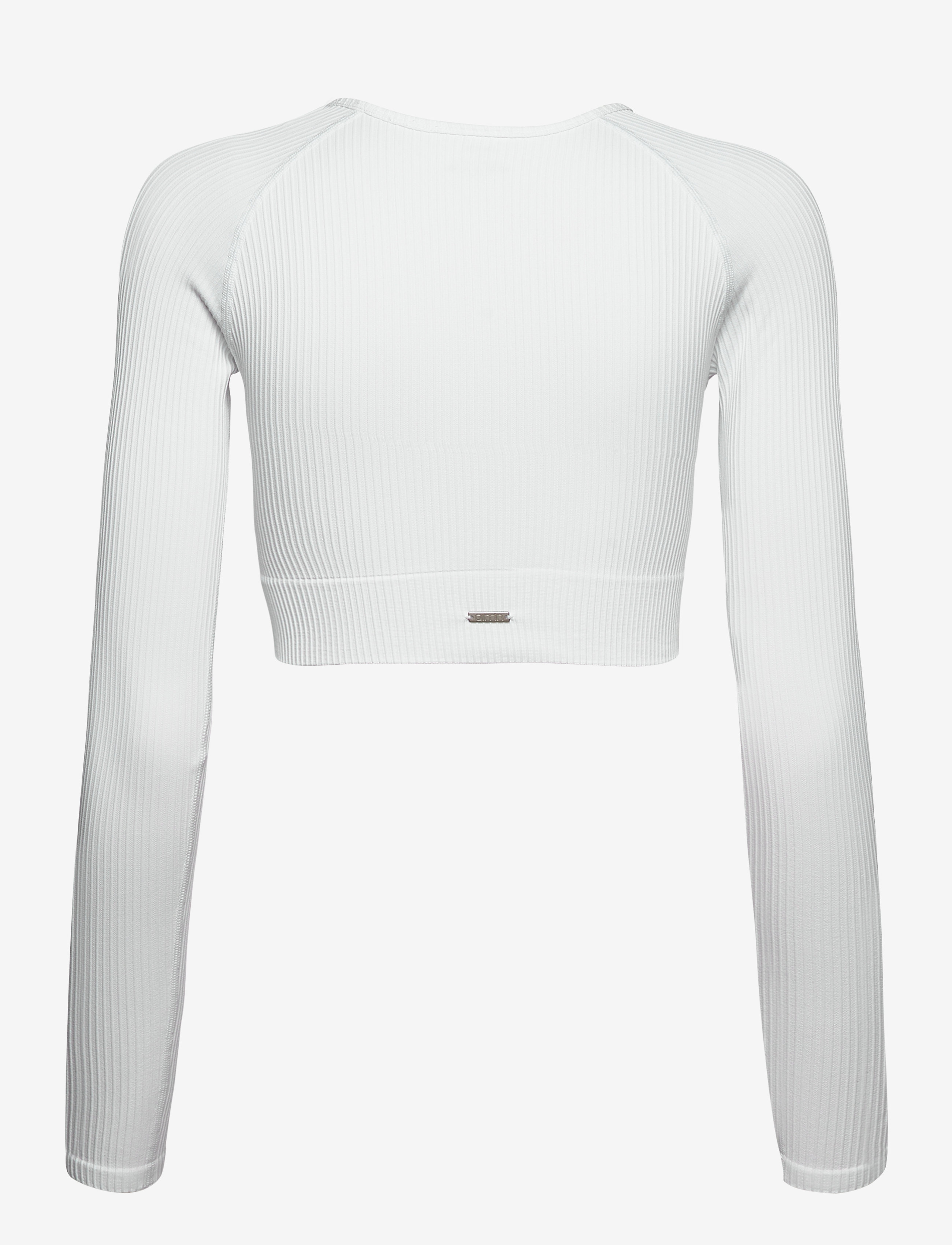 aim´n - Ribbed Crop Long Sleeve - crop tops - white - 1