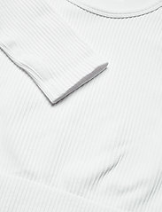 AIM'N - Ribbed Crop Long Sleeve - któtkie bluzki - white - 2