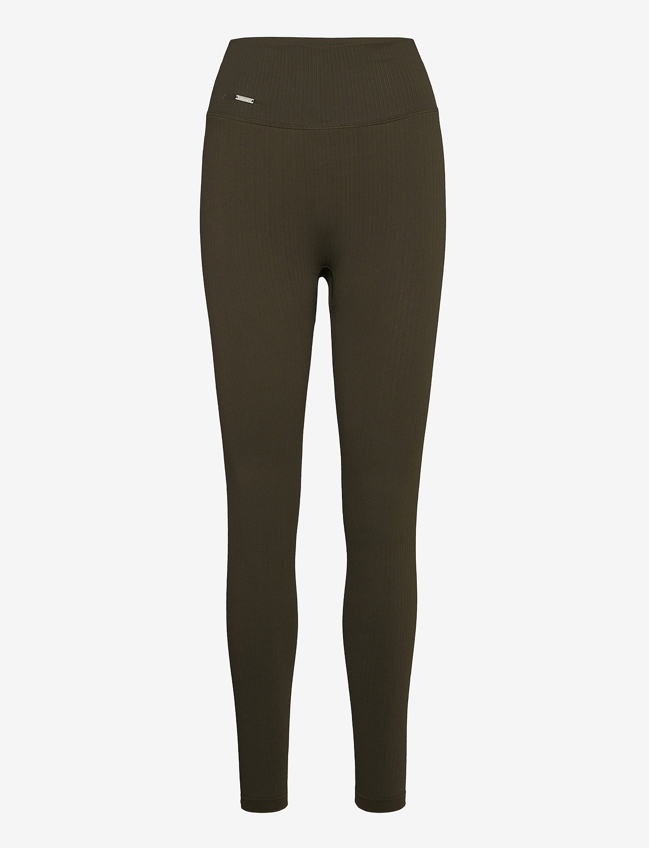 aim´n - Khaki Ribbed Seamless Tights - Õmblusteta retuusid - khaki - 1