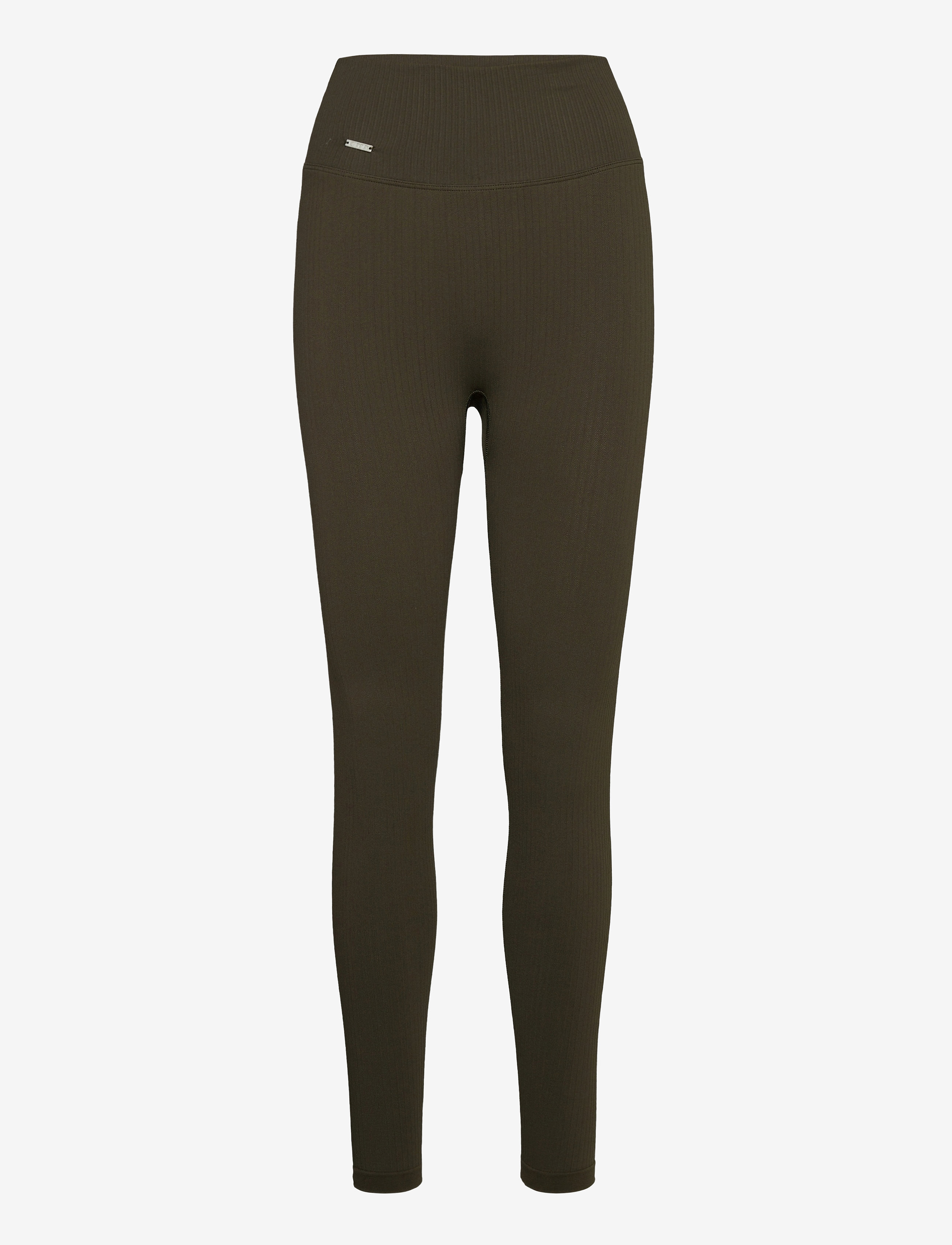 Khaki Ribbed Seamless Tights - KHAKI