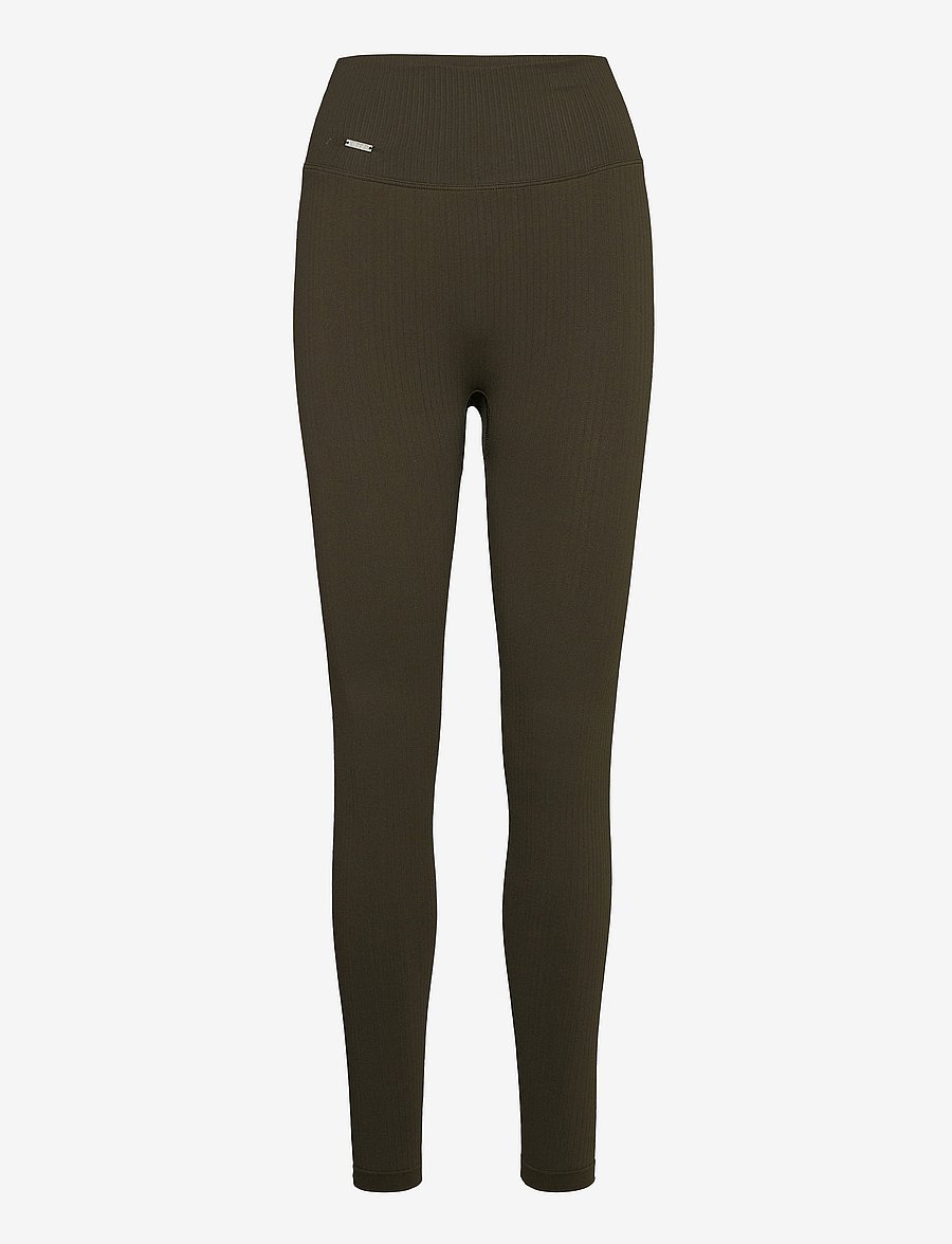 aim´n - Khaki Ribbed Seamless Tights - fuld længde - khaki - 1