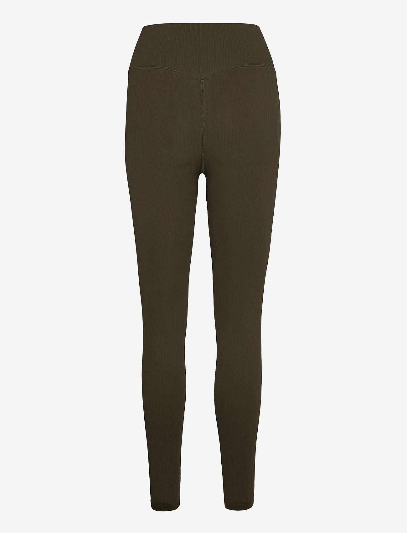 aim´n - Khaki Ribbed Seamless Tights - Õmblusteta retuusid - khaki - 2
