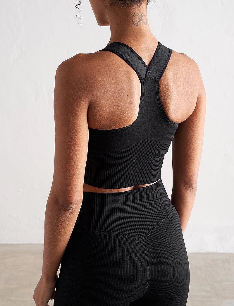 aim´n - High Support Ribbed Bra - korkea tuki - black - 3