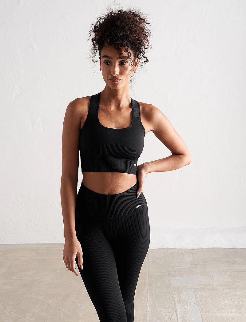 aim´n - High Support Ribbed Bra - korkea tuki - black - 4