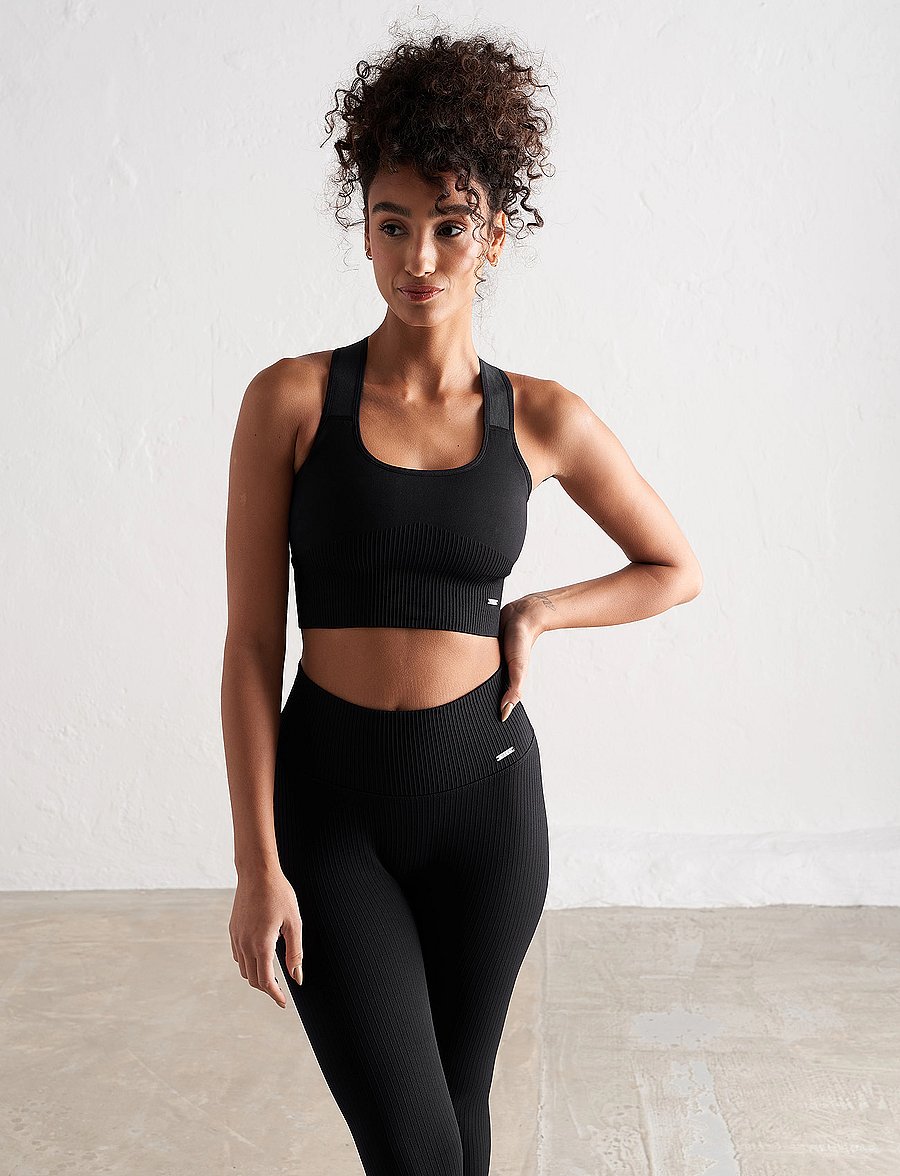 aim´n - High Support Ribbed Bra - høj støtte - black - 4