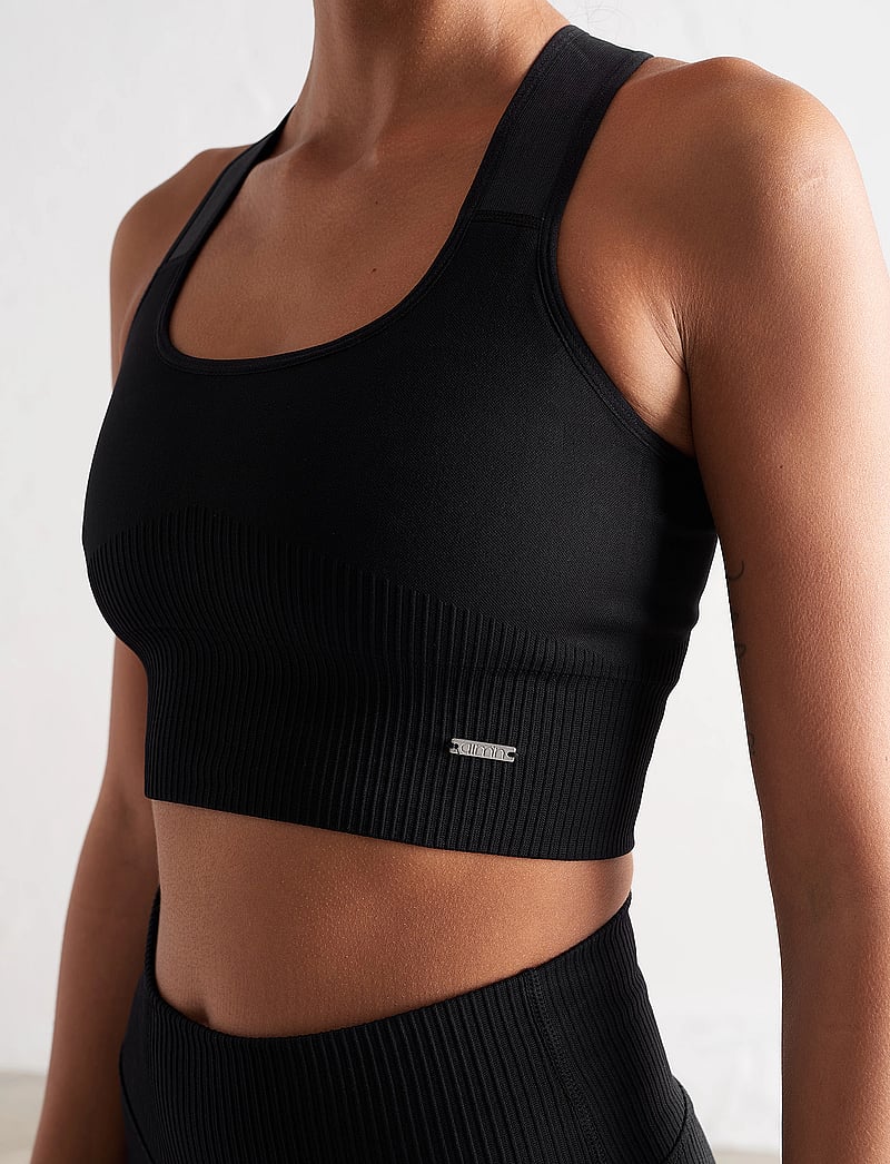 aim´n - High Support Ribbed Bra - korkea tuki - black - 5