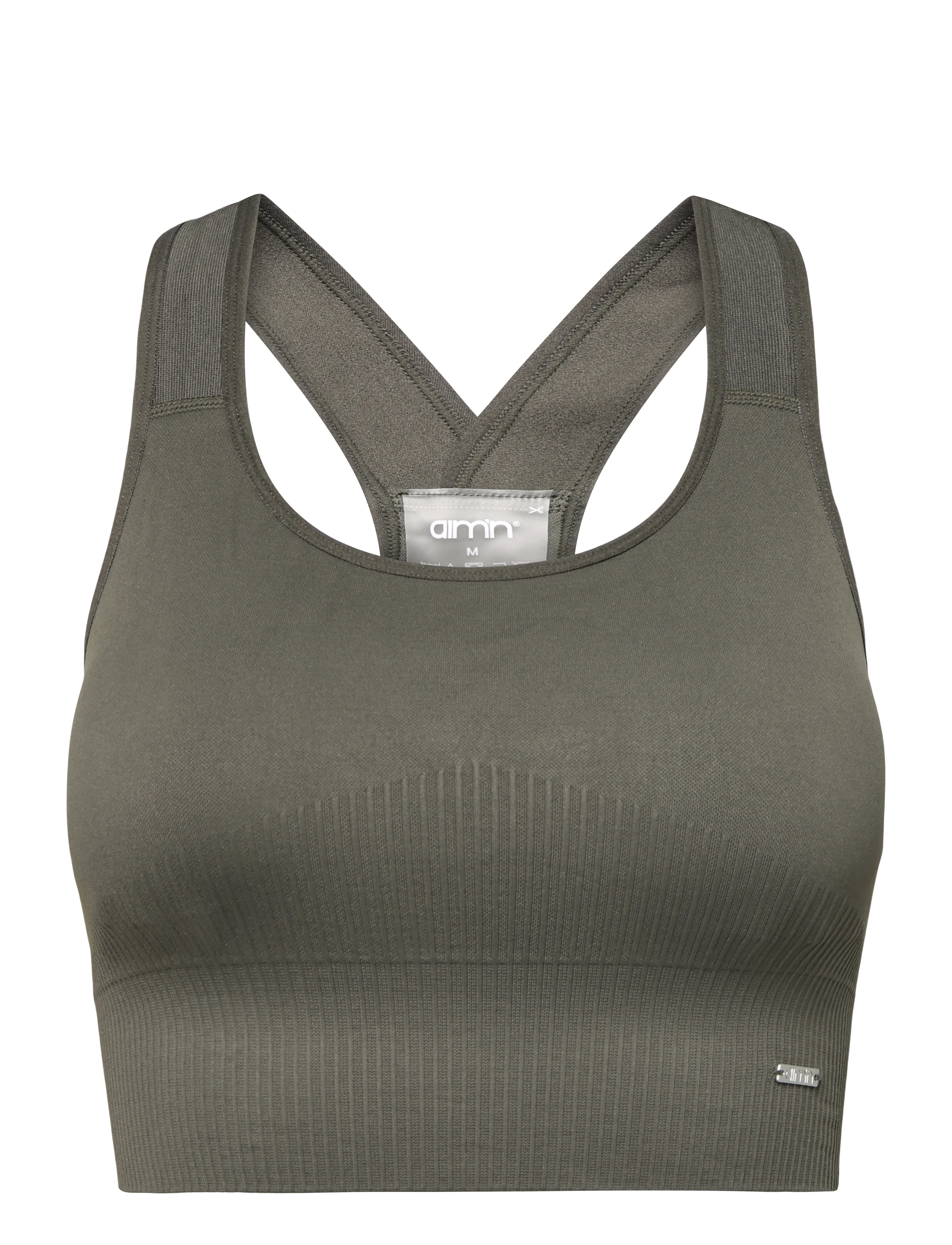 aim´n High Support Ribbed Bra - Sport-BHs: Starker Halt - DARK IVY / khaki/green