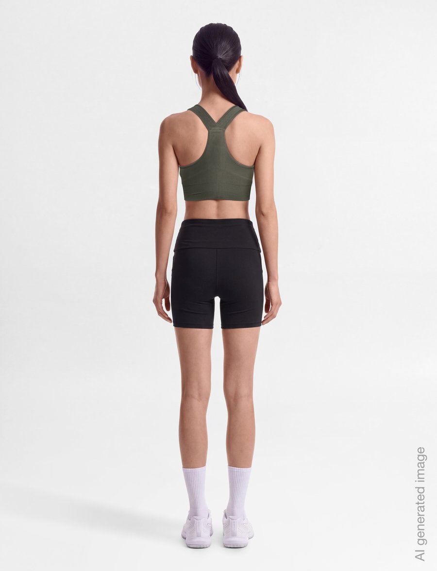 aim´n - High Support Ribbed Bra - starker halt - dark ivy - 4