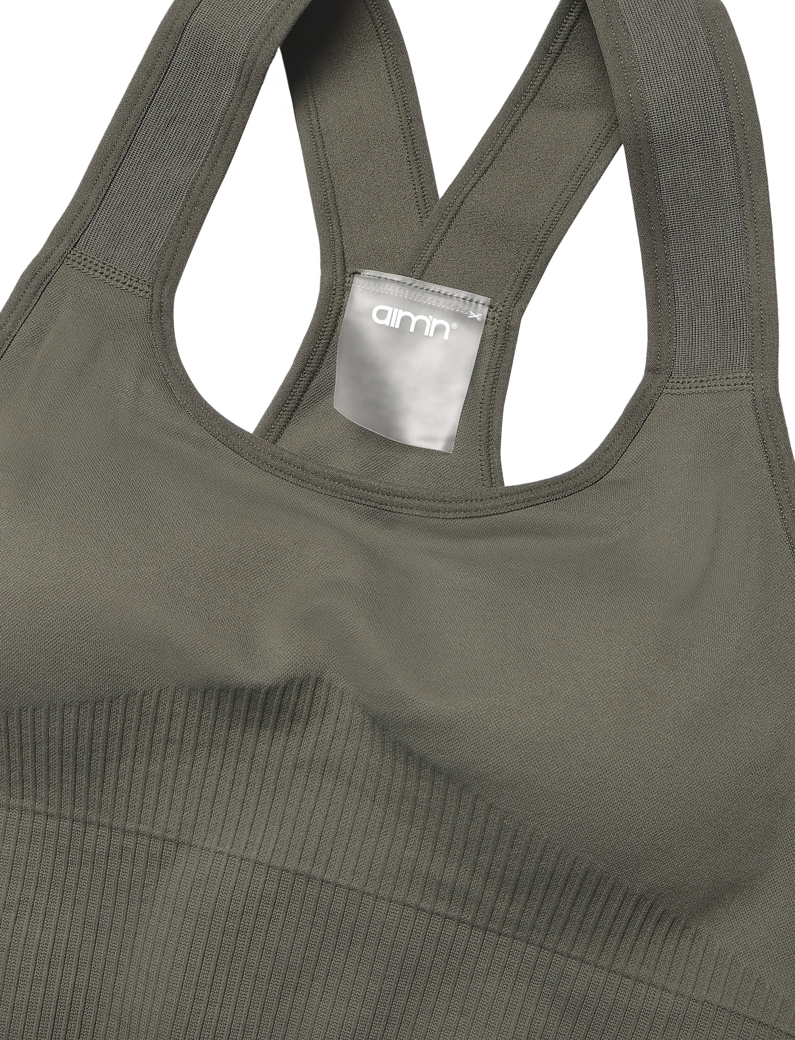aim´n - High Support Ribbed Bra - sport-bhs: starker halt - dark ivy - 2