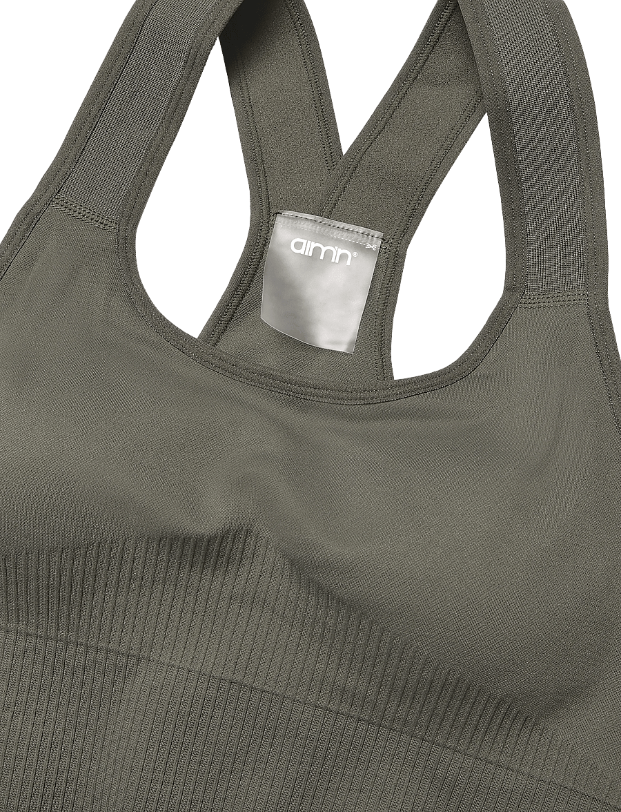 aim´n - High Support Ribbed Bra - starker halt - dark ivy - 2