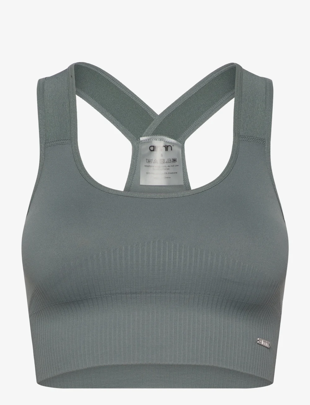 aim´n - High Support Ribbed Bra - høj støtte - sage - 0