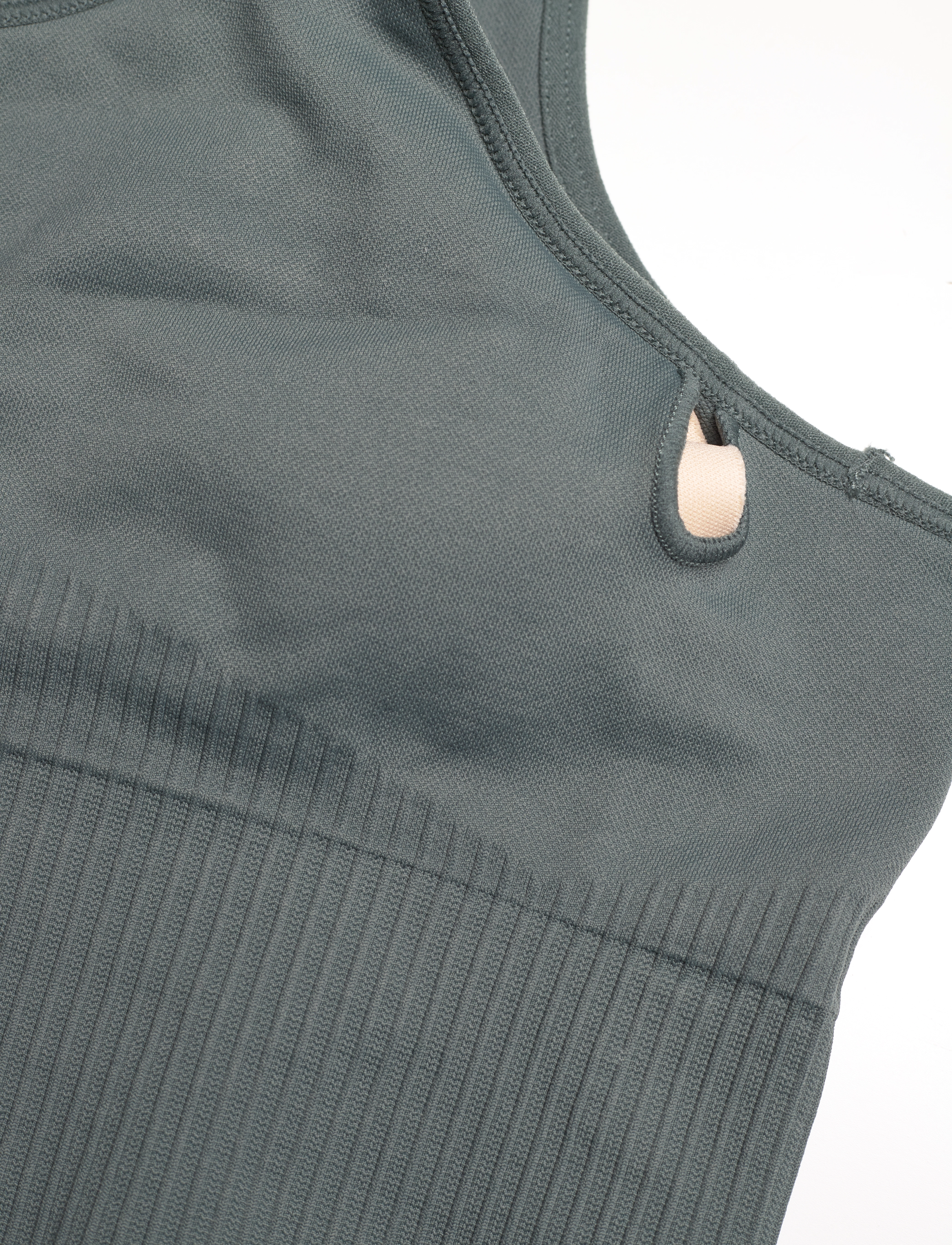 aim´n - High Support Ribbed Bra - høj støtte - sage - 3