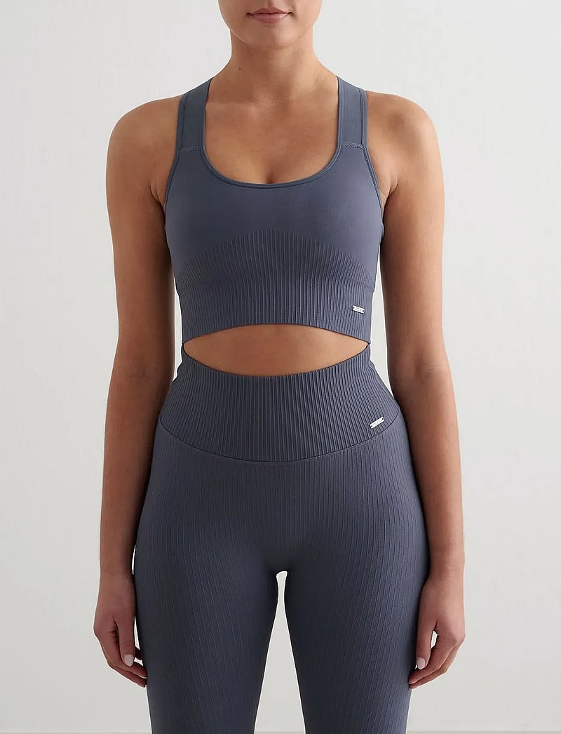 aim´n - High Support Ribbed Bra - høj støtte - storm blue - 0