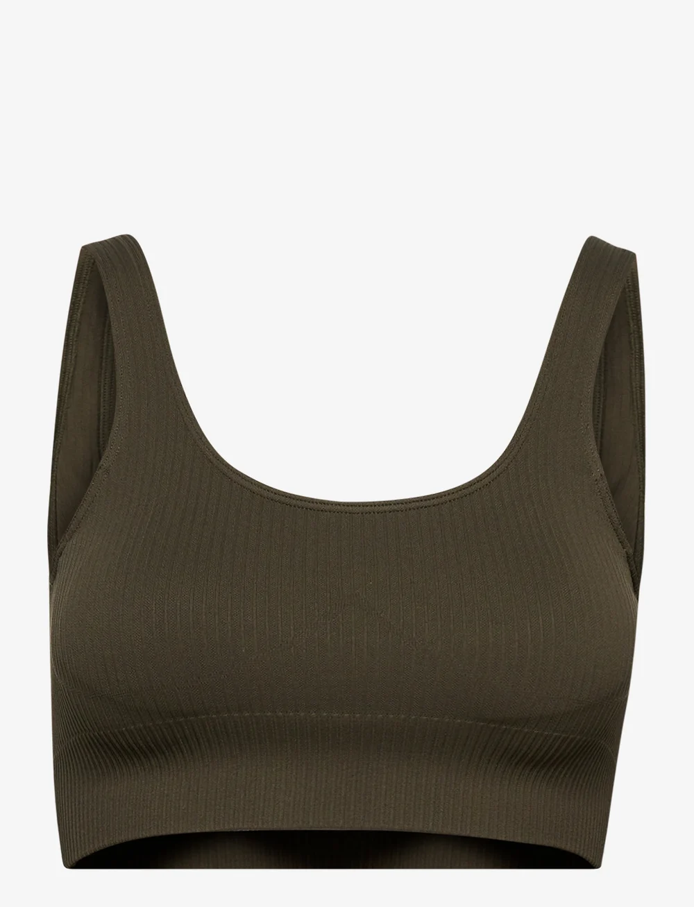 aim´n - Khaki Ribbed Seamless Bra - mittlerer halt - khaki - 1