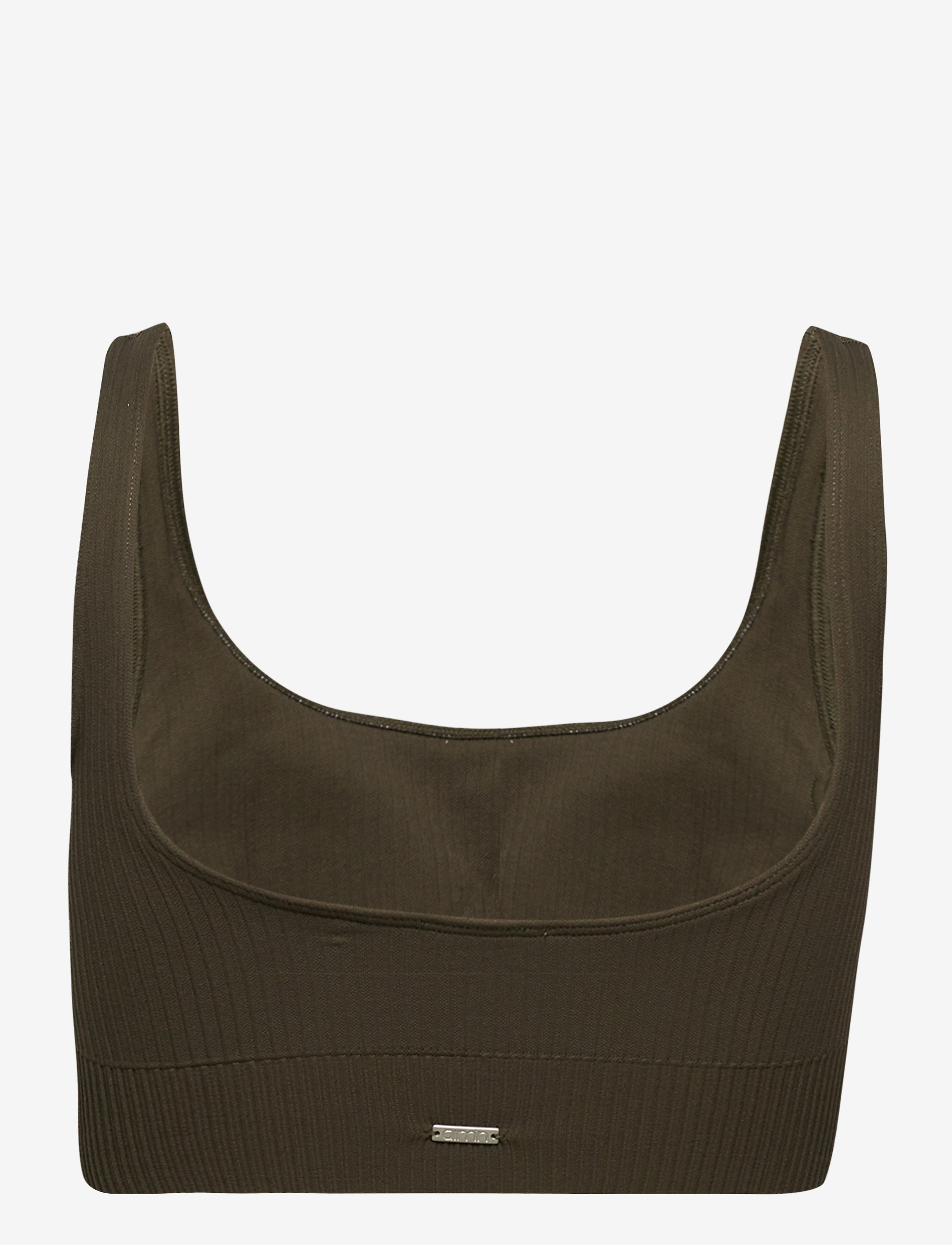 aim´n - Khaki Ribbed Seamless Bra - sports bh-er: medium støtte - khaki - 2