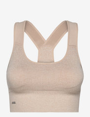High Support Ribbed Bra - BEIGE