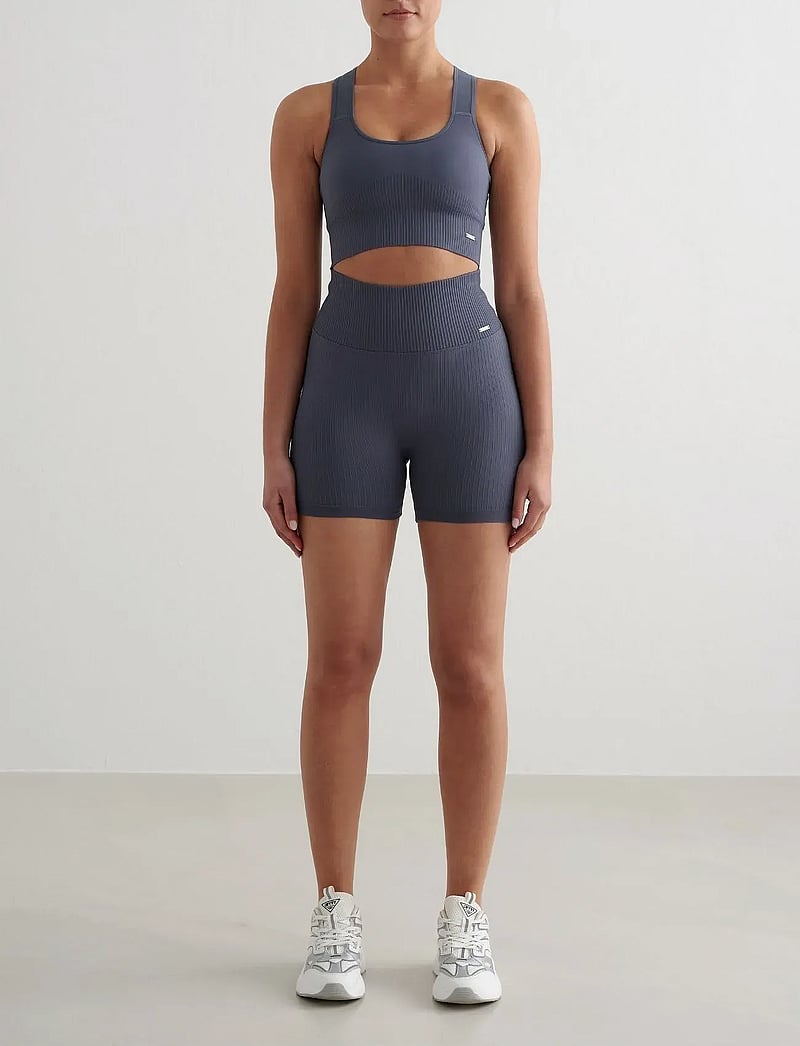 aim´n - Ribbed Seamless Midi Biker Shorts - trainingstights - storm blue - 0