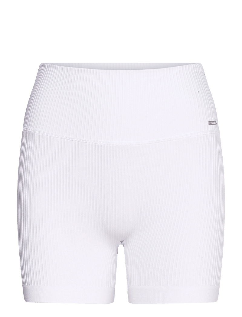 aim´n - Ribbed Seamless Midi Biker Shorts - korta tights - white - 1