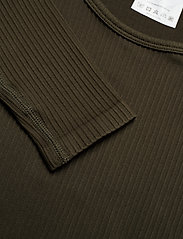 AIM'N - Ribbed Seamless Crop Long Sleeve - pitkähihaiset topit - khaki - 5