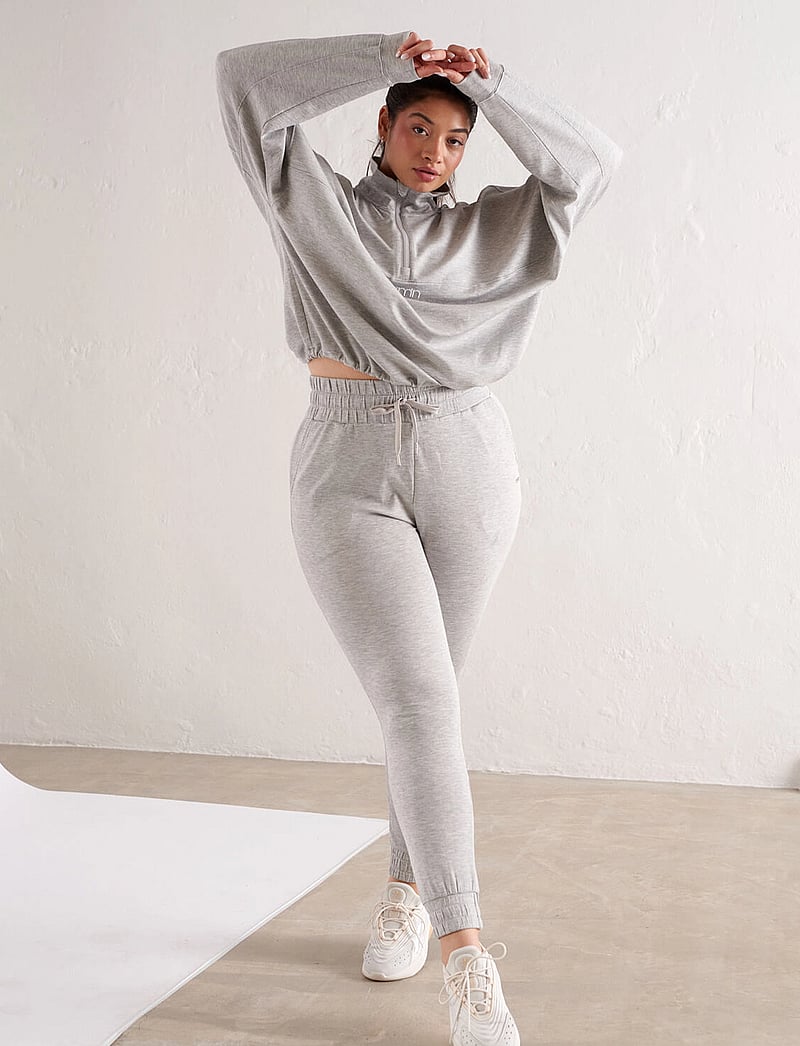aim´n - Light Grey Melange Comfy Sweatpants - treeningpüksid - light grey - 0