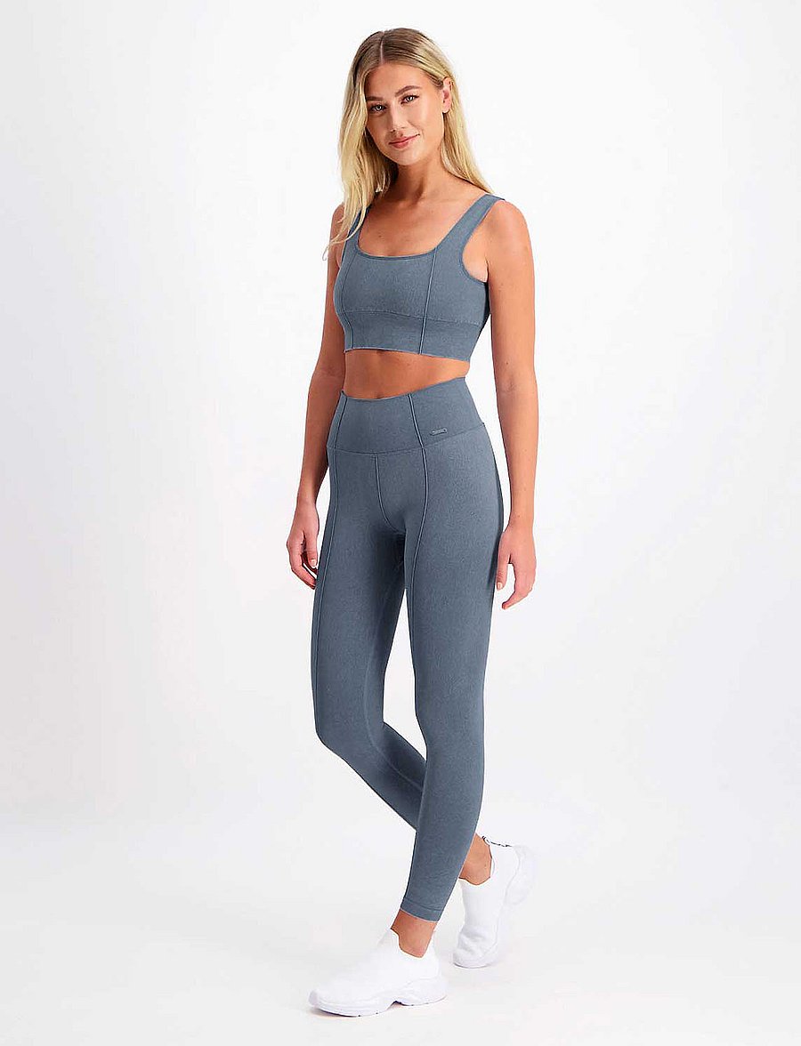aim´n - Washed Denim Seamless Tights - trainingstights - washed denim - 0