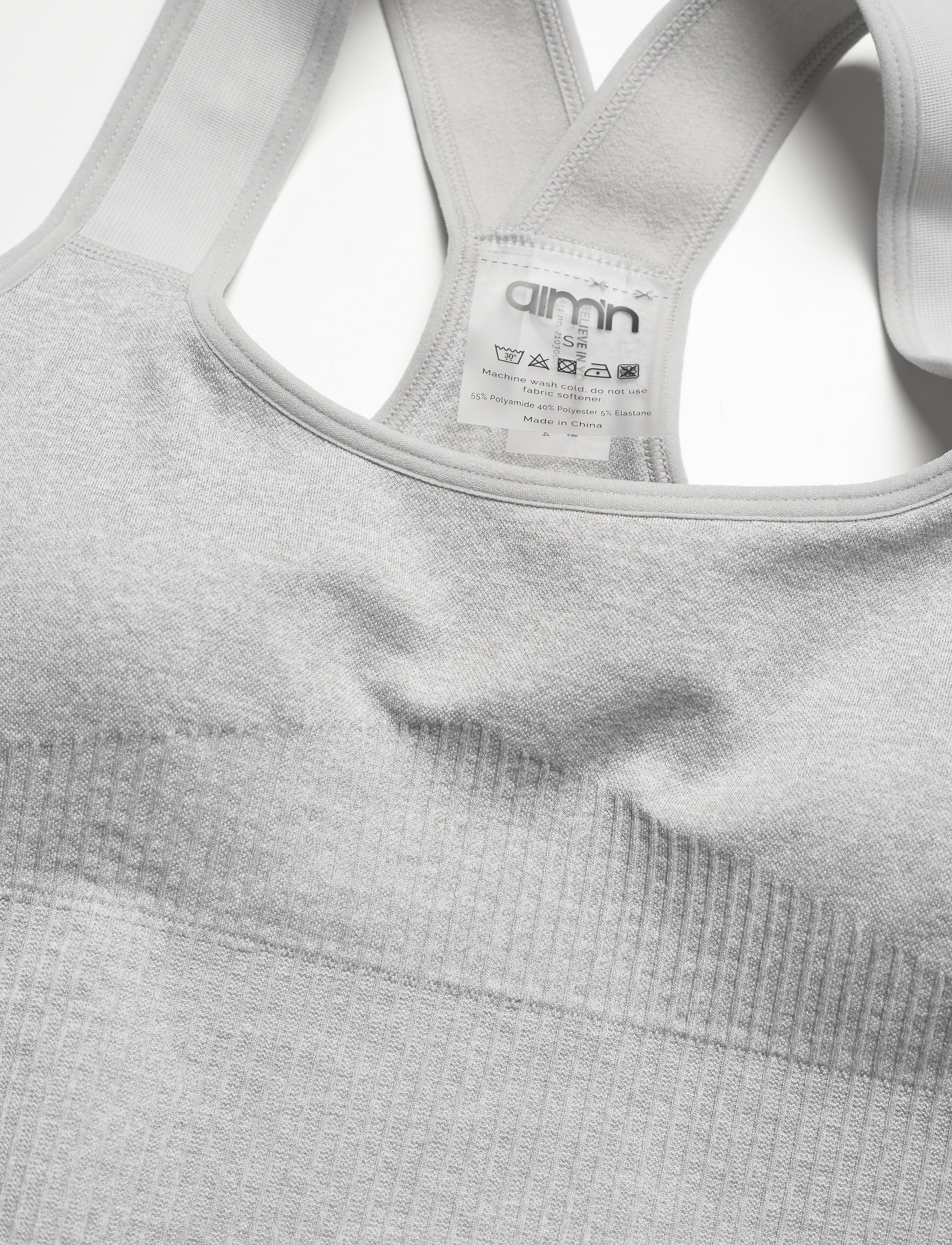 aim´n - Ribbed High Support Bra - light grey - 5