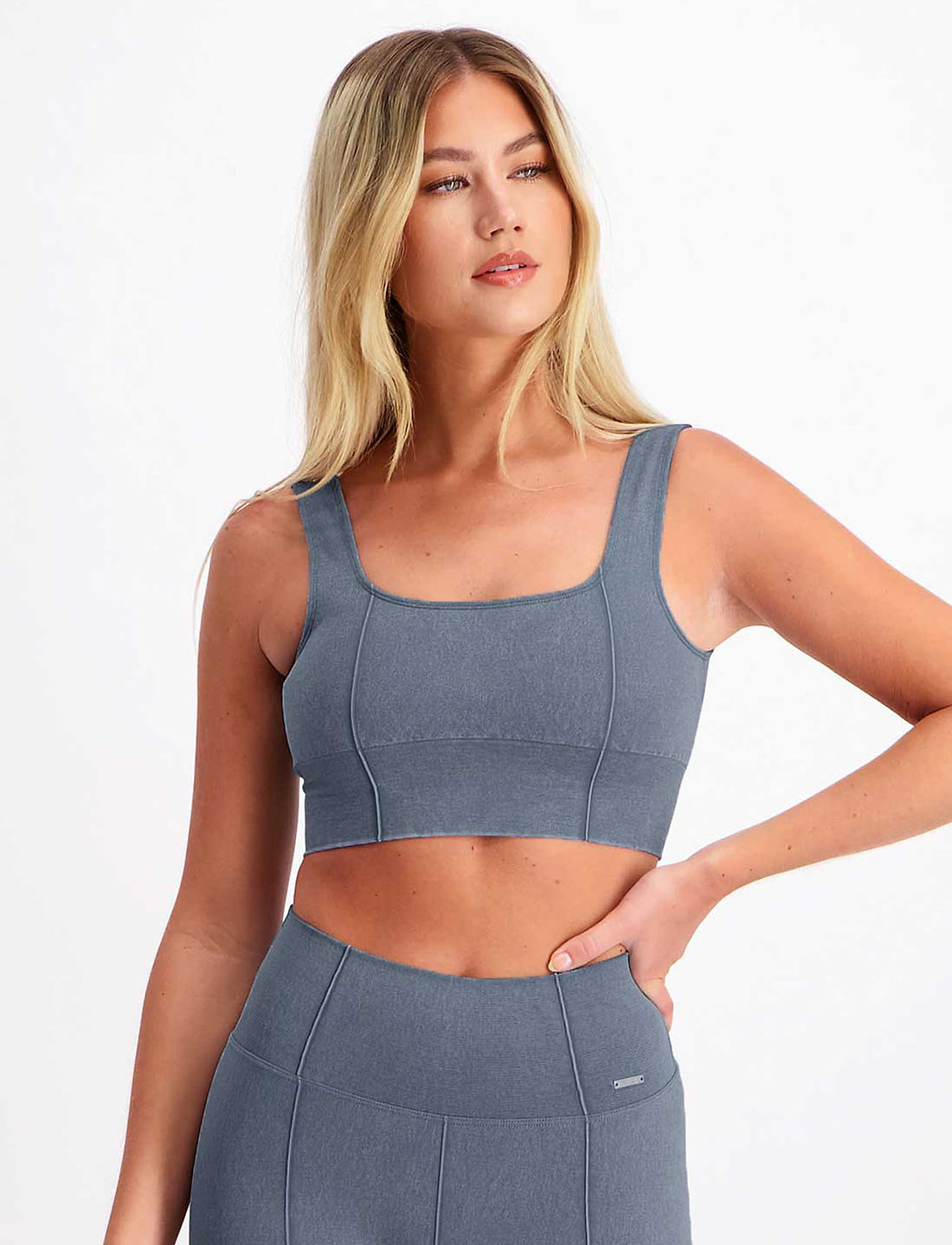 Denim hotsell sports bra
