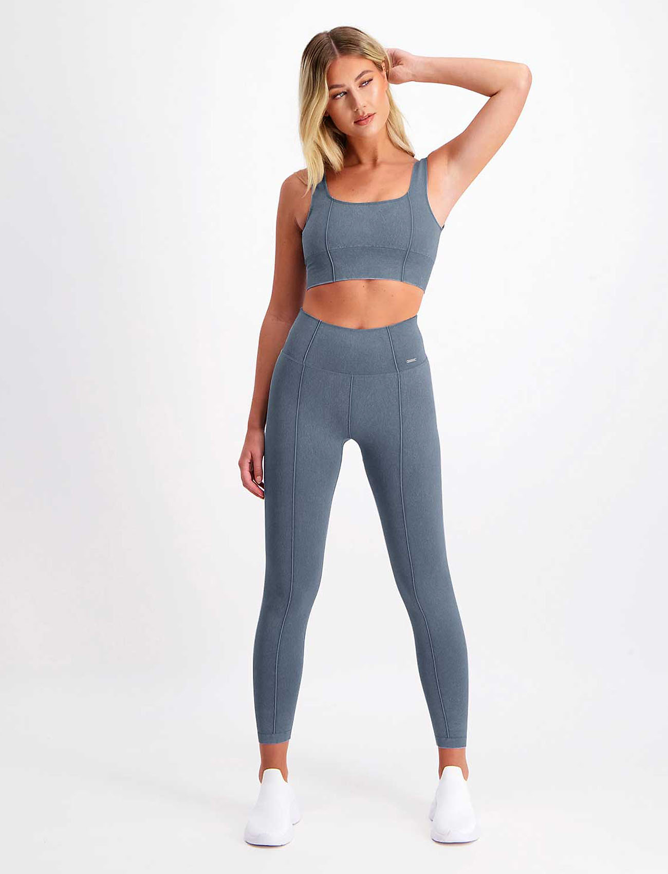 aim´n - Washed Denim Seamless Bra - sports bh'er: medium støtte - washed denim - 3