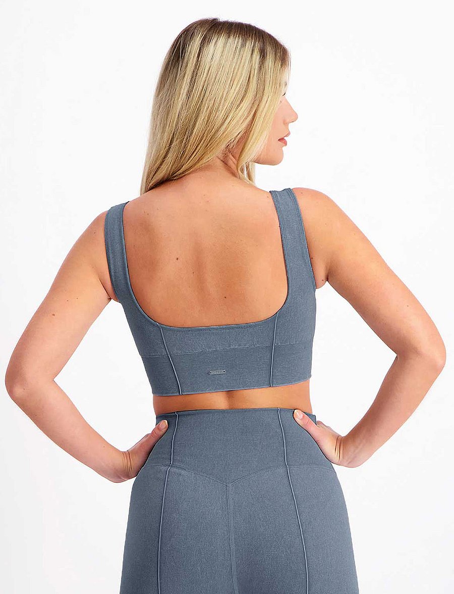 aim´n - Washed Denim Seamless Bra - medium - washed denim - 4