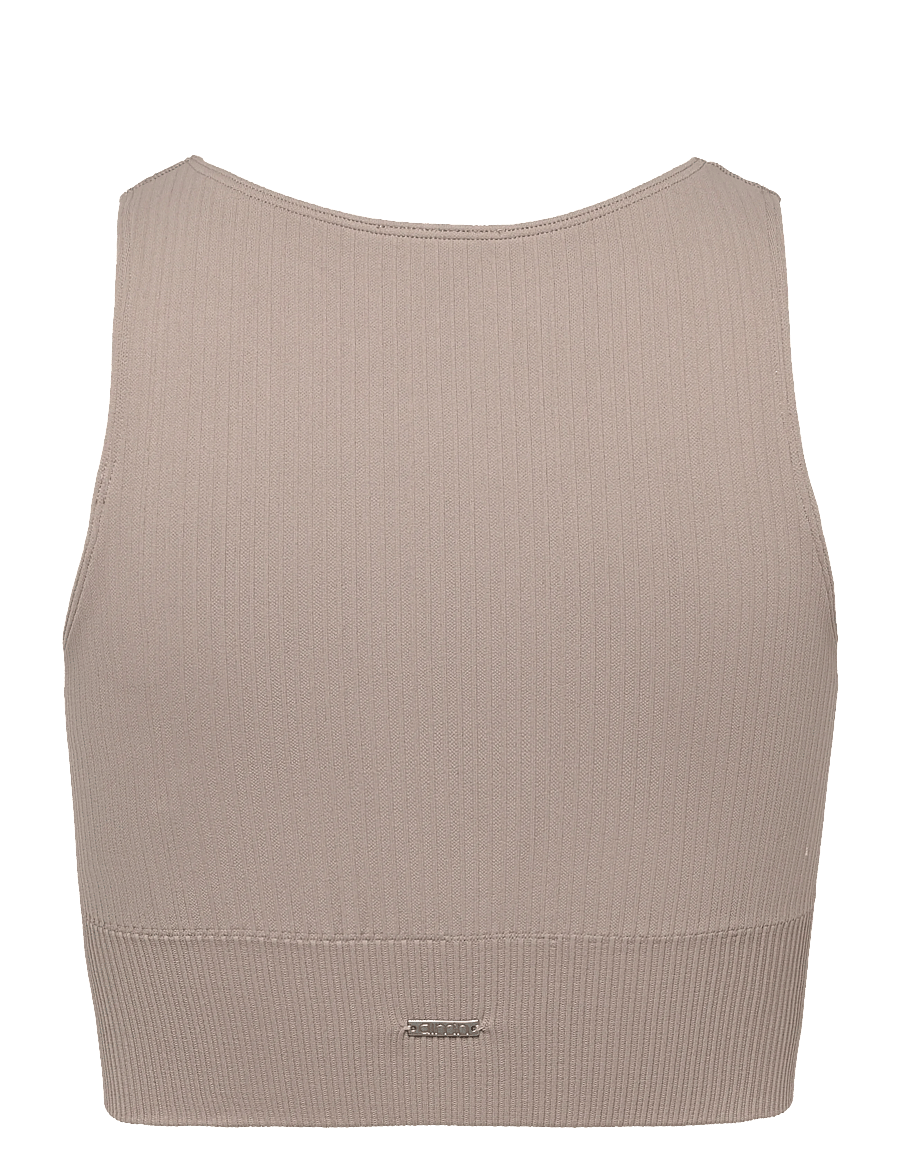 aim´n - Ribbed Seamless Crop Top - crop-tops - dark clay - 2