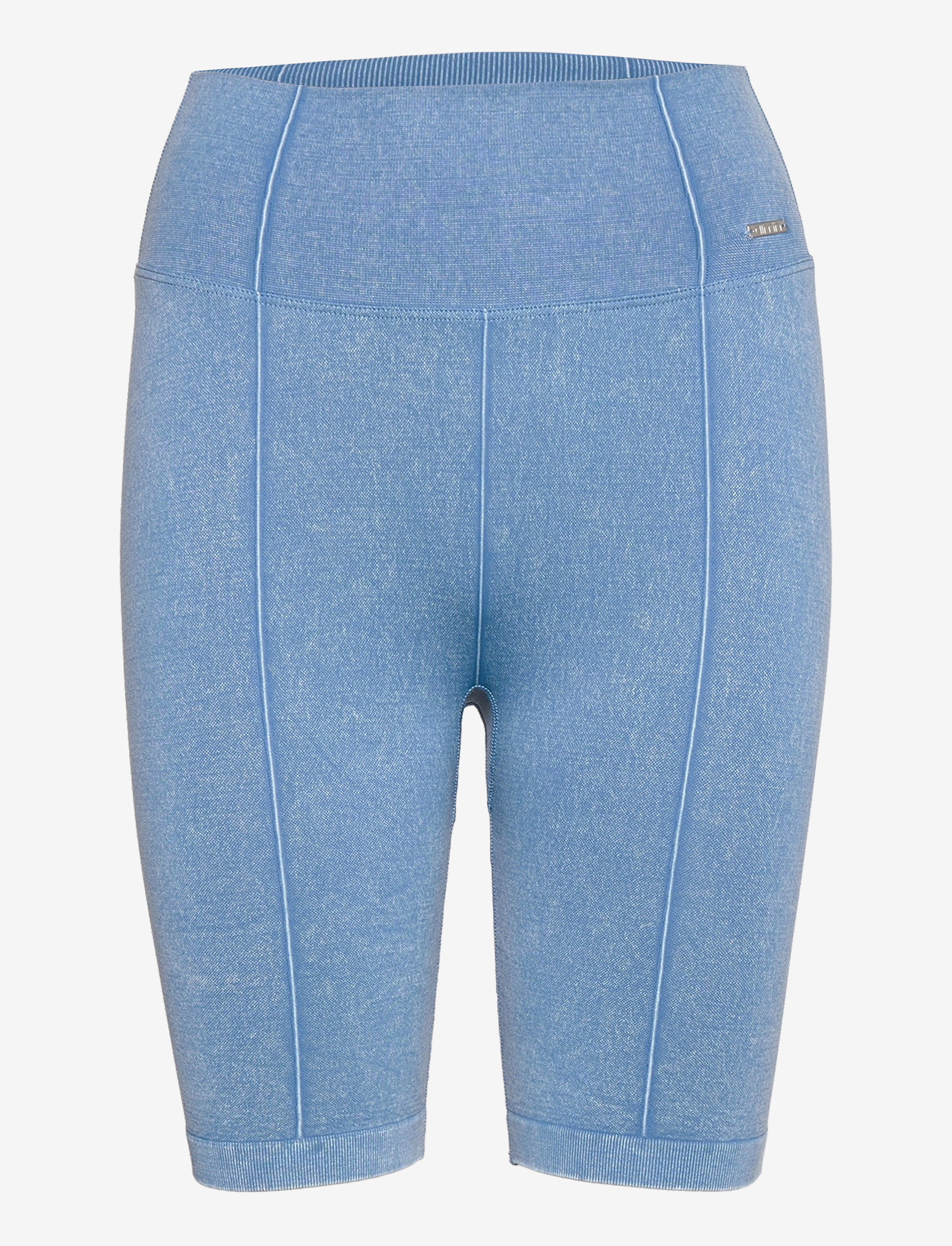 Washed Denim Seamless Biker Shorts - WASHED DENIM